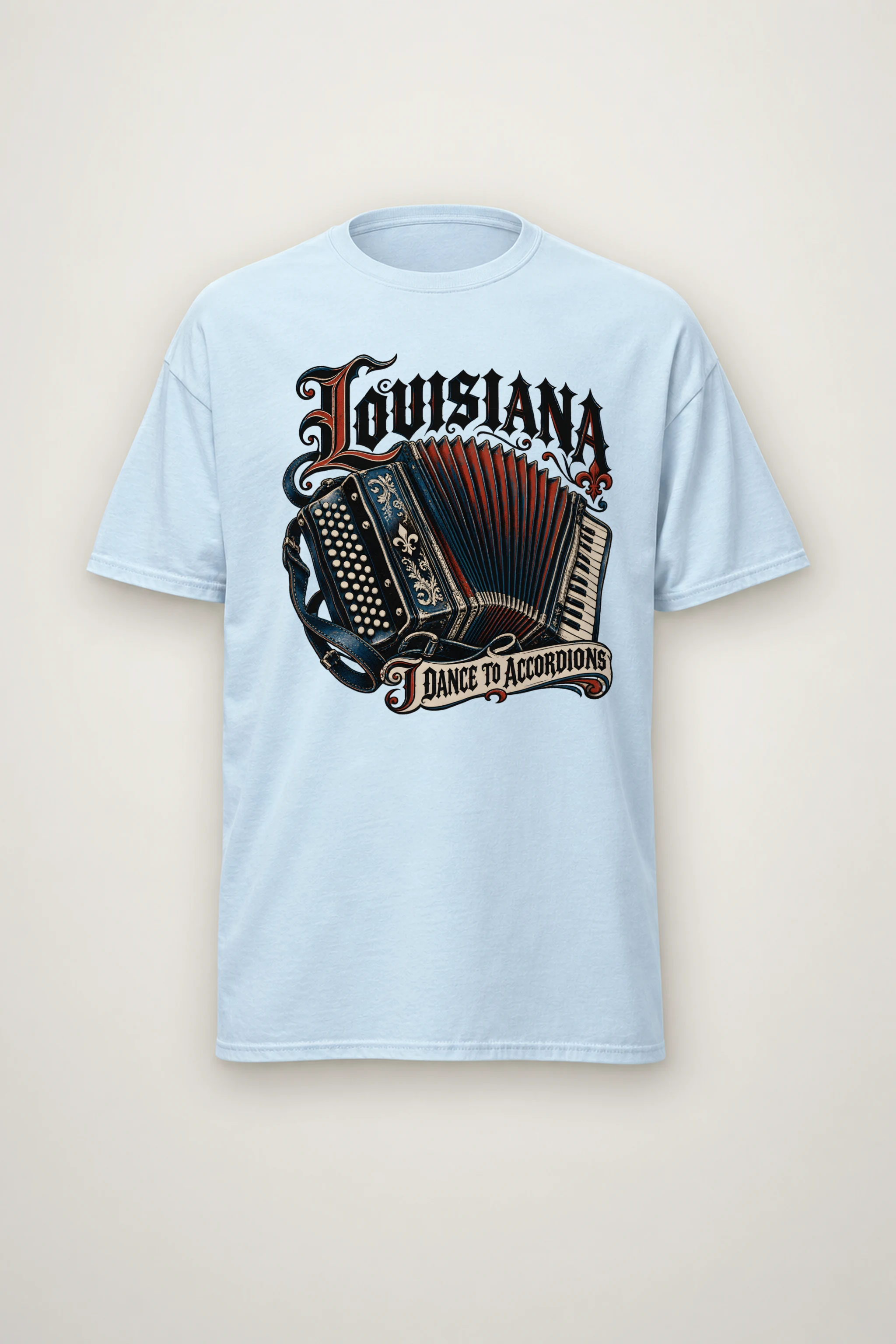 "Louisiana I Dance to Accordions" Heavyweight Unisex Crewneck T-shirt