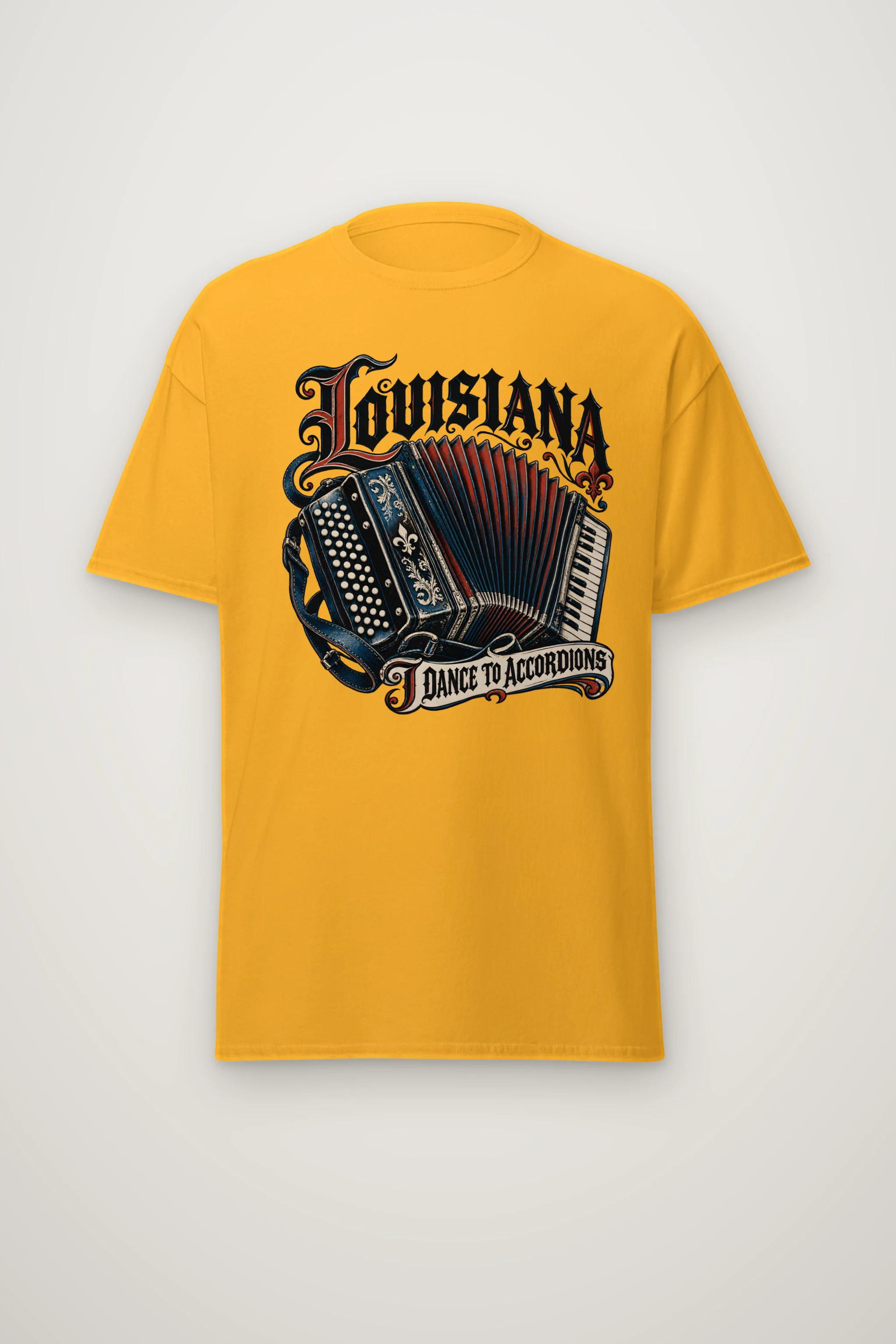 "Louisiana I Dance to Accordions" Heavyweight Unisex Crewneck T-shirt