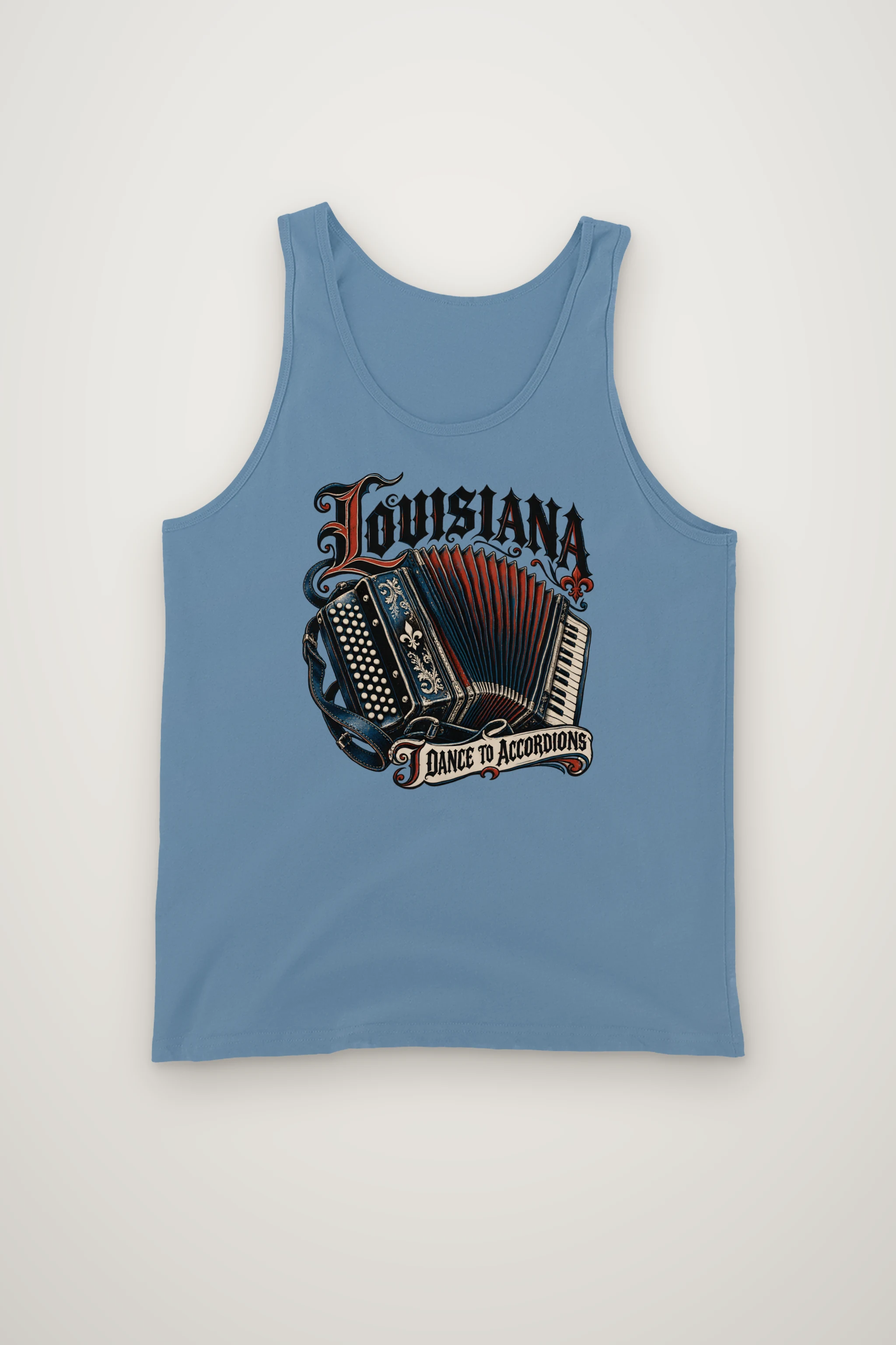 "Louisiana I Dance to Accordions" Unisex Jersey Tank