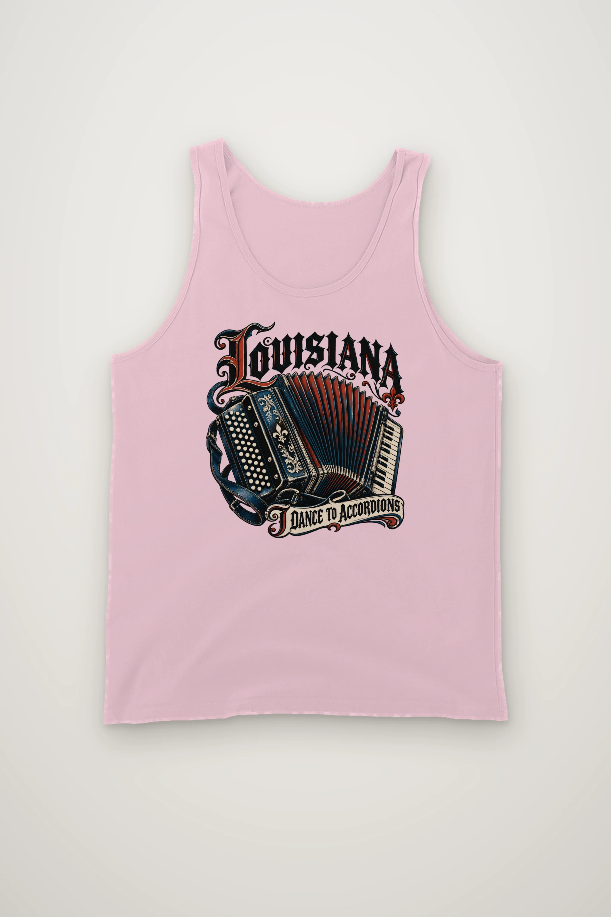 "Louisiana I Dance to Accordions" Unisex Jersey Tank