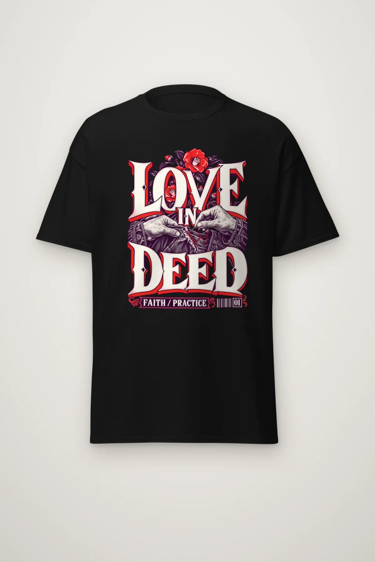 "Love In Deed" Heavyweight Unisex Crewneck T-shirt