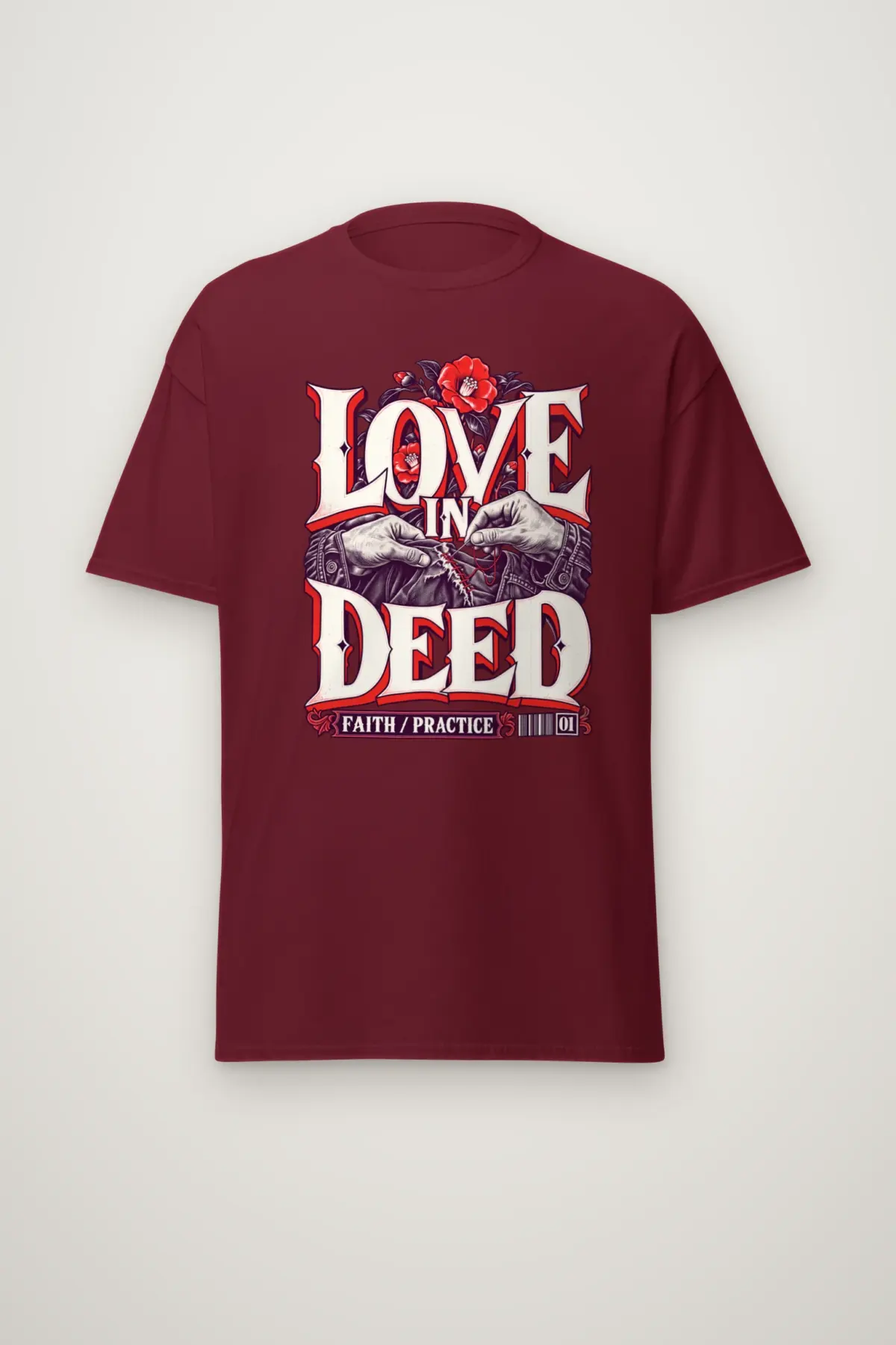 "Love In Deed" Heavyweight Unisex Crewneck T-shirt
