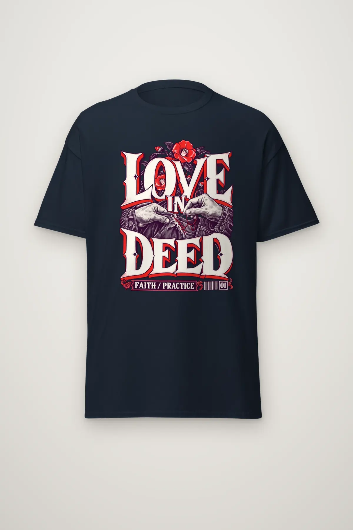 "Love In Deed" Heavyweight Unisex Crewneck T-shirt