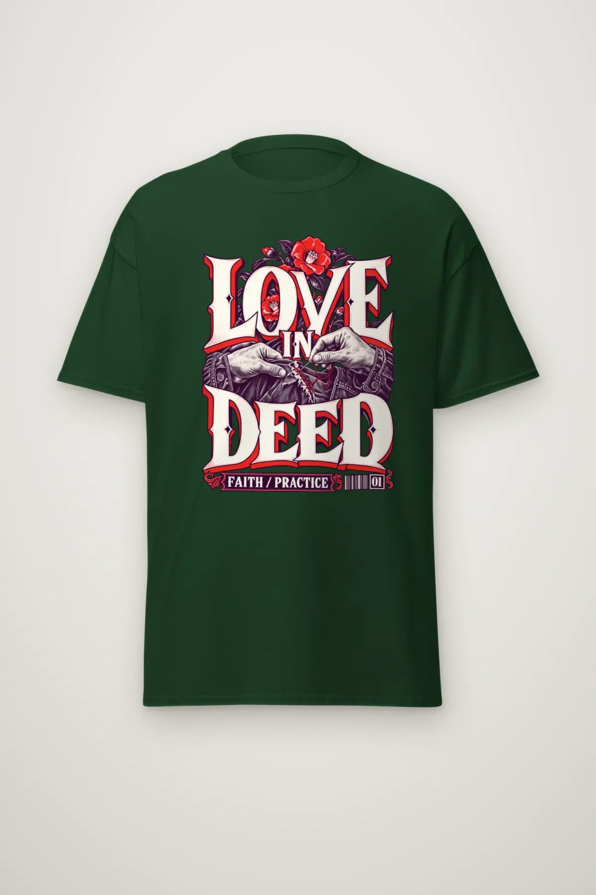 "Love In Deed" Heavyweight Unisex Crewneck T-shirt