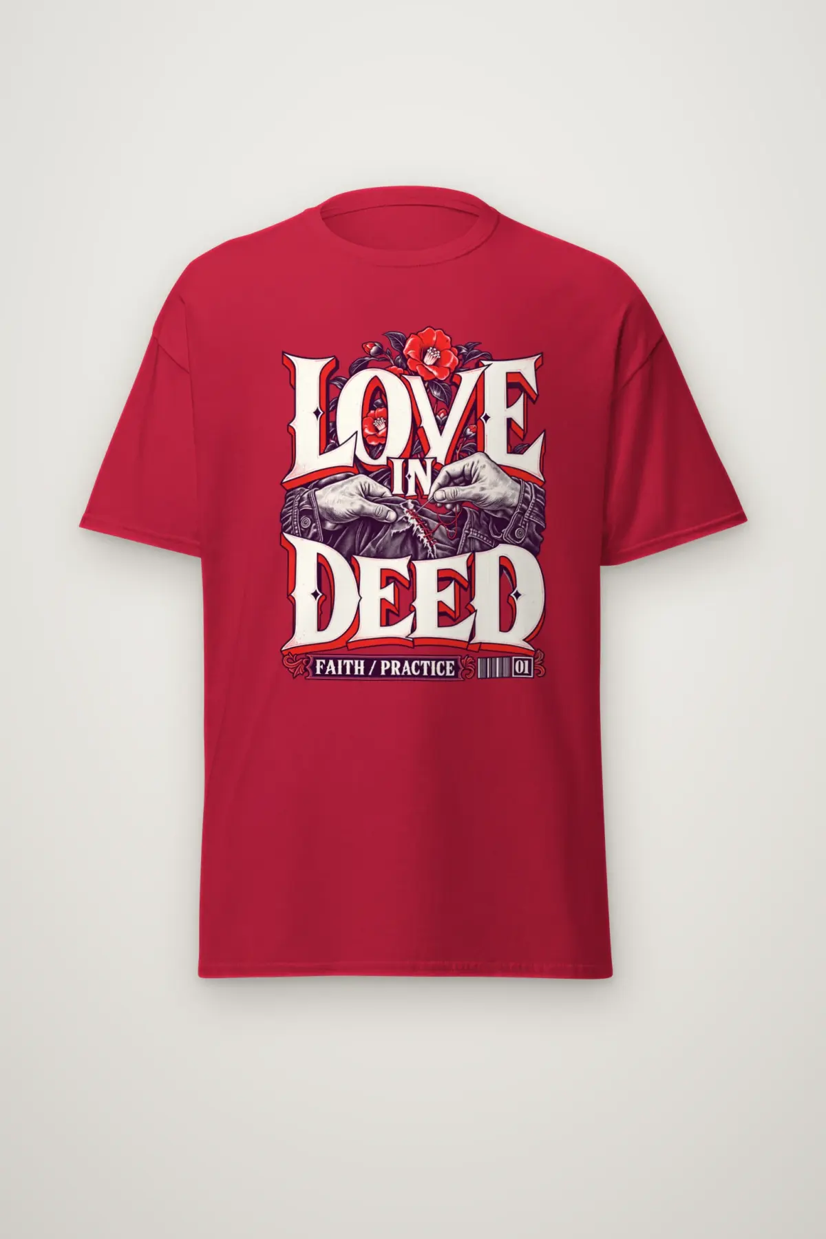 "Love In Deed" Heavyweight Unisex Crewneck T-shirt