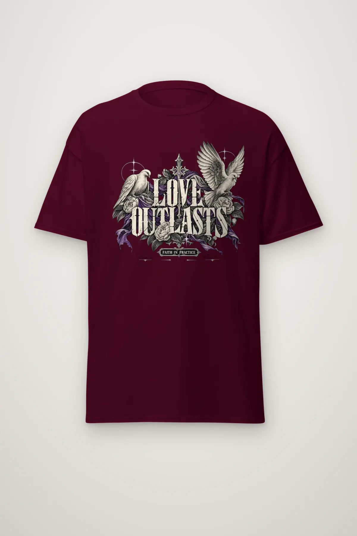 "Love Outlasts" Heavyweight Unisex Crewneck T-shirt