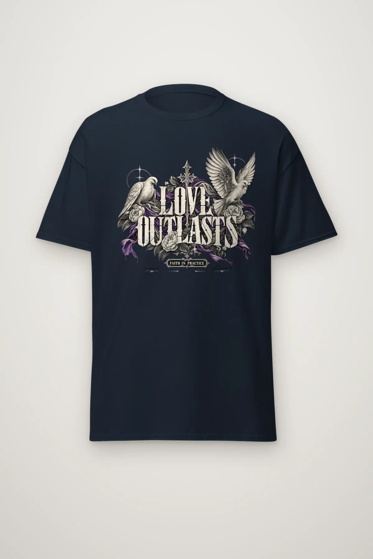 "Love Outlasts" Heavyweight Unisex Crewneck T-shirt