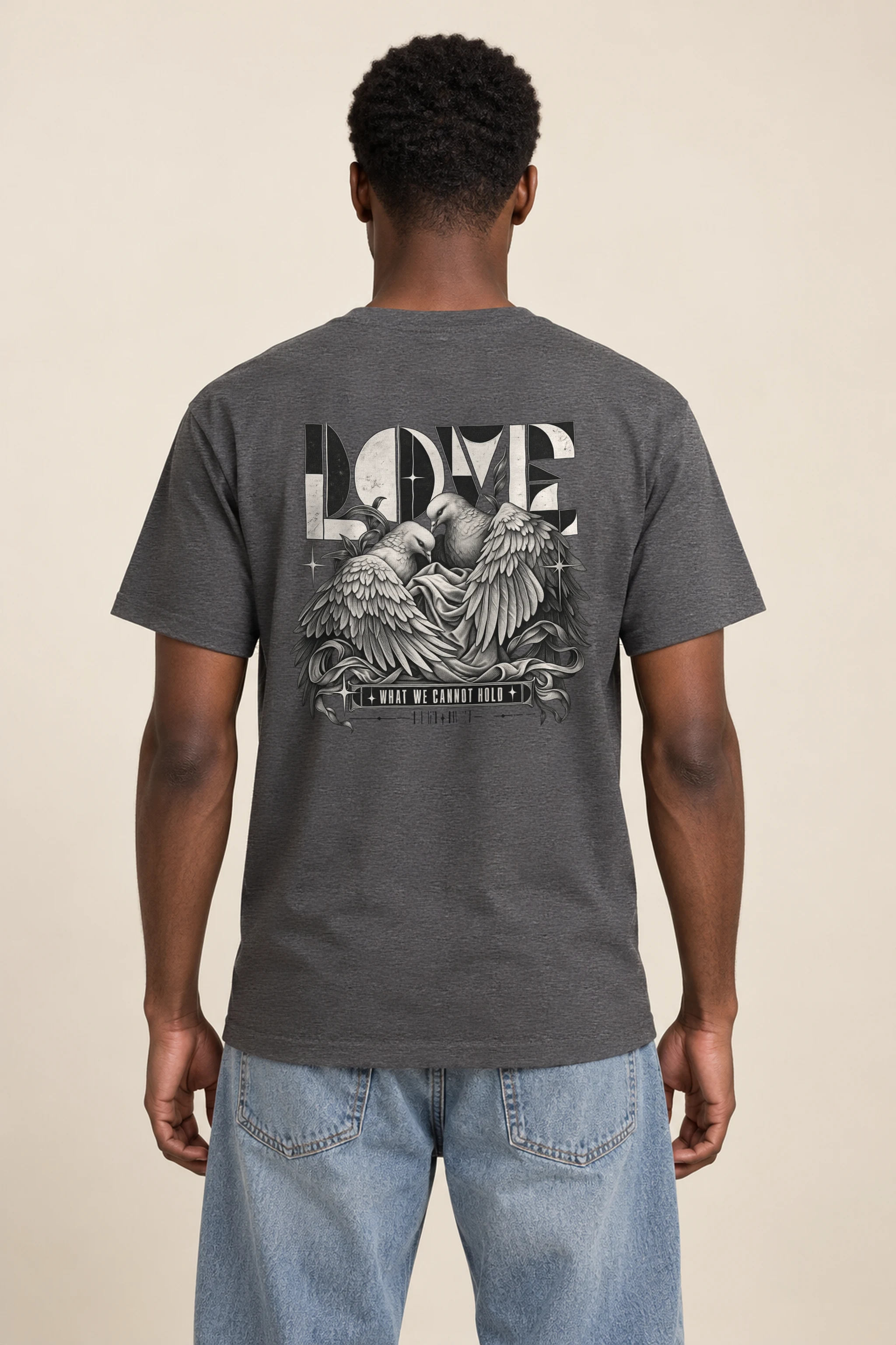 "Love What We Cannot Hold" Heavyweight Unisex Crewneck T-shirt