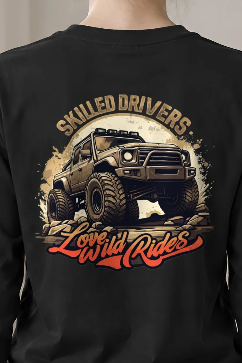 "Love Wild Rides" Unisex Longsleeve T-shirt - the graphic up close