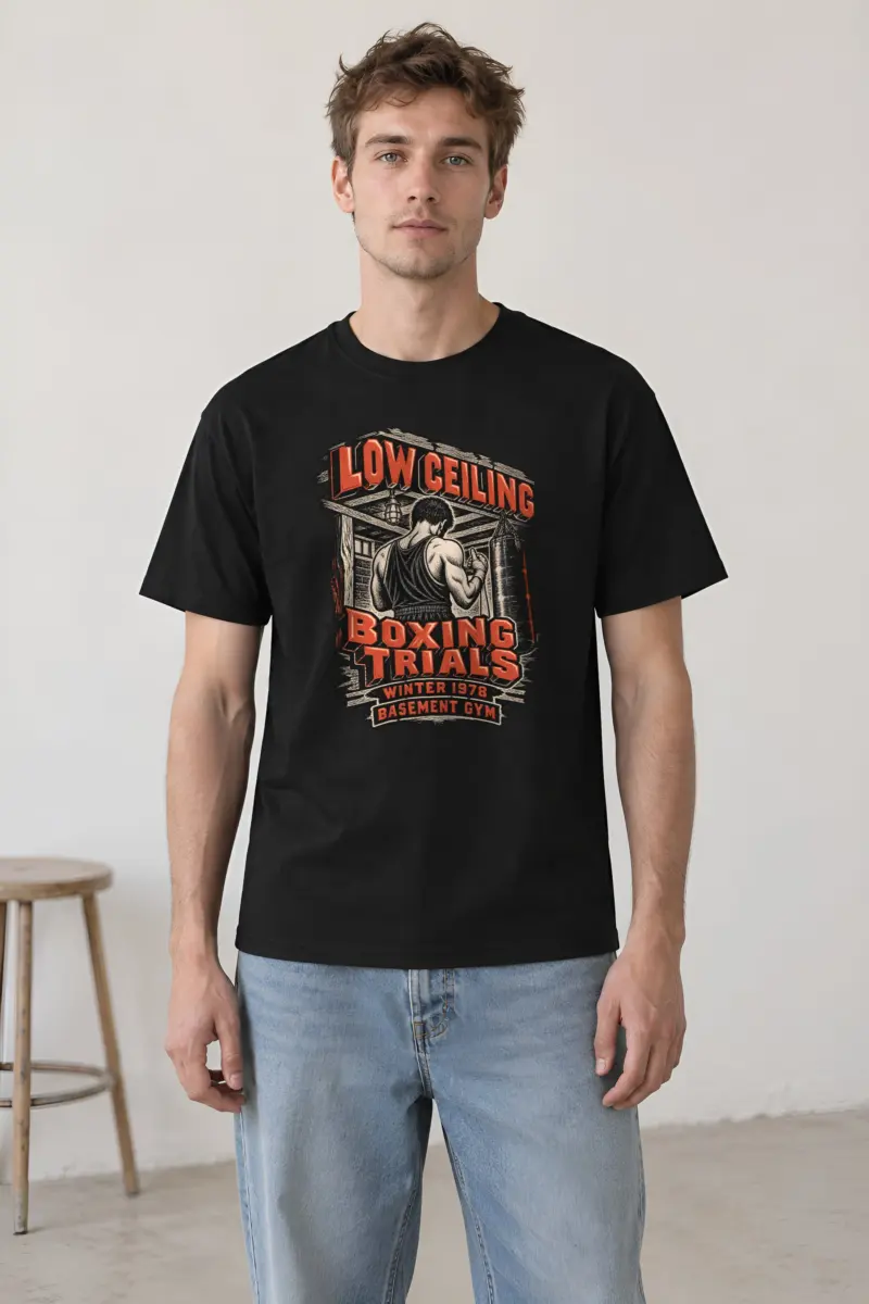 "Low Ceiling Boxing Trials" Heavyweight Unisex Crewneck T-shirt