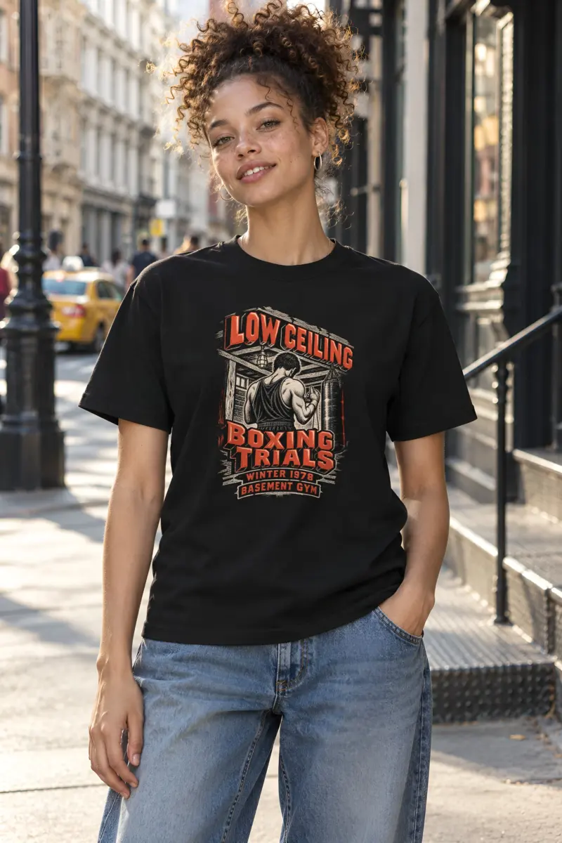 "Low Ceiling Boxing Trials" Heavyweight Unisex Crewneck T-shirt