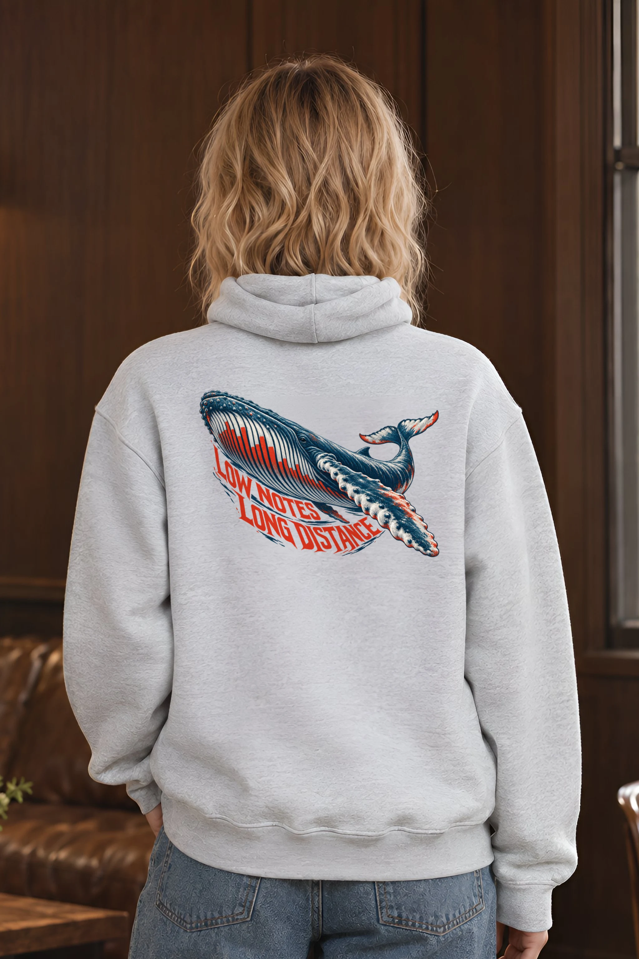 "Low Notes, Long Distance" Heavy Blend Unisex Pullover Hoodie