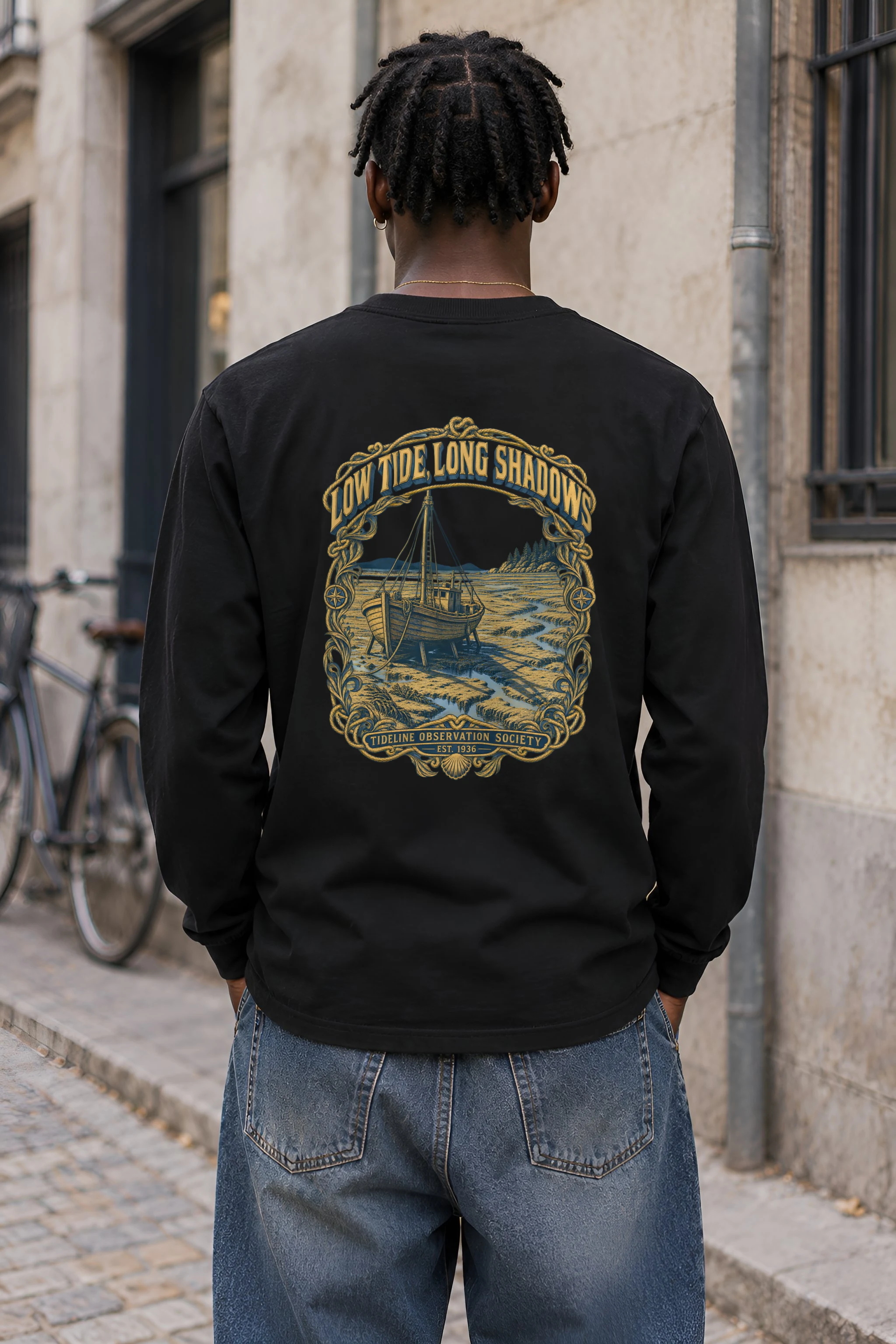 "Low Tide, Long Shadows" Unisex Longsleeve T-shirt