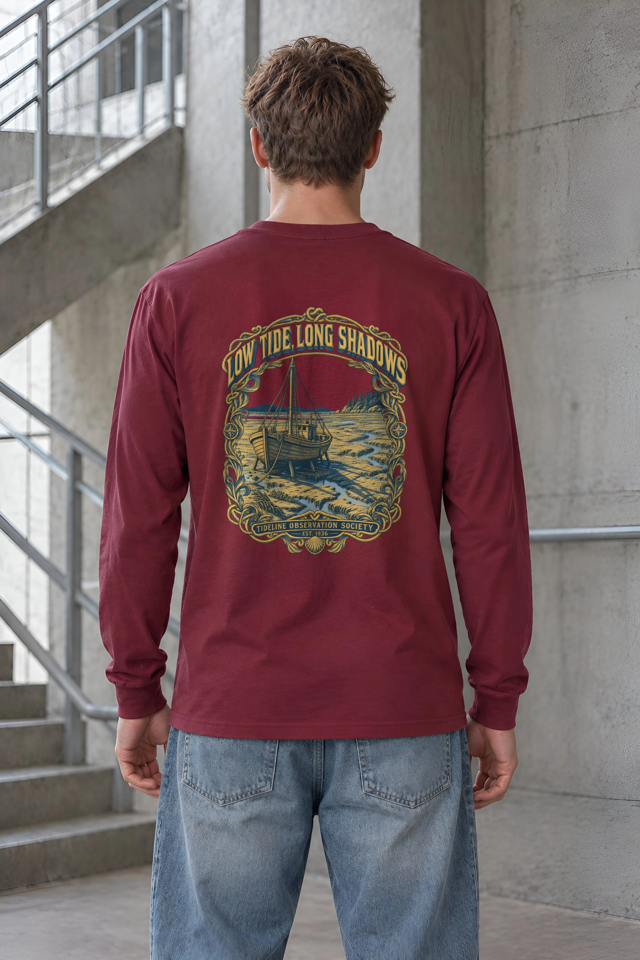 "Low Tide, Long Shadows" Unisex Longsleeve T-shirt