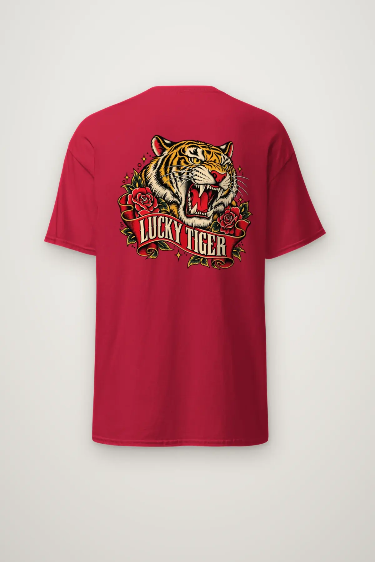 "Lucky Tiger" Heavyweight Unisex Crewneck T-shirt