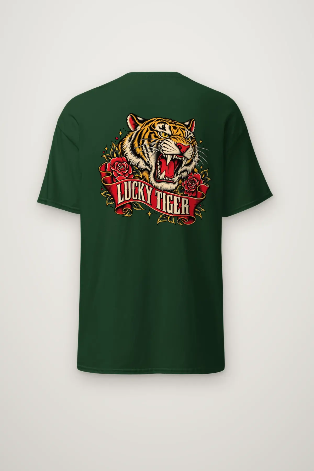 "Lucky Tiger" Heavyweight Unisex Crewneck T-shirt