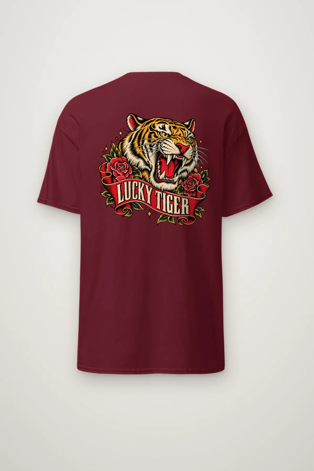 "Lucky Tiger" Heavyweight Unisex Crewneck T-shirt