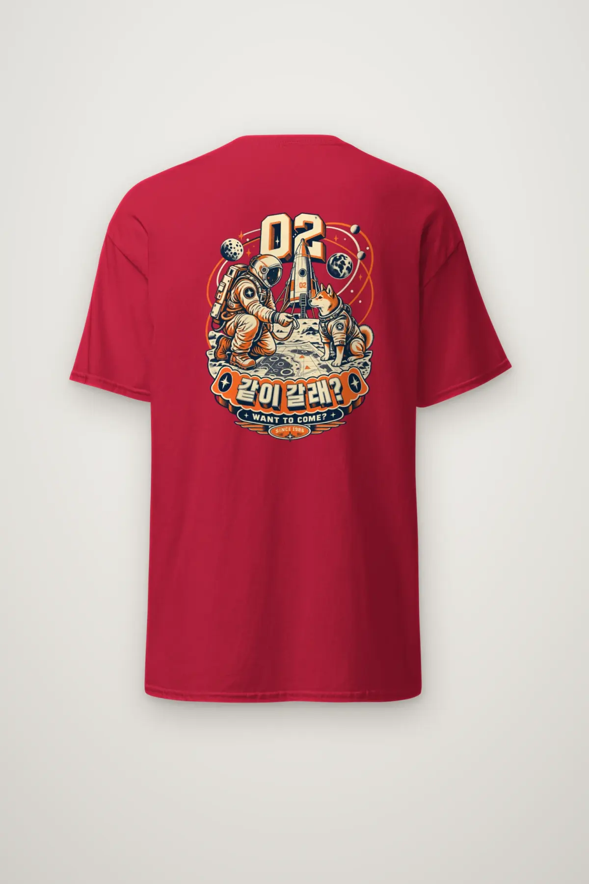 "Lunar Invitation Astronaut Tee" Heavyweight Unisex Crewneck T-shirt