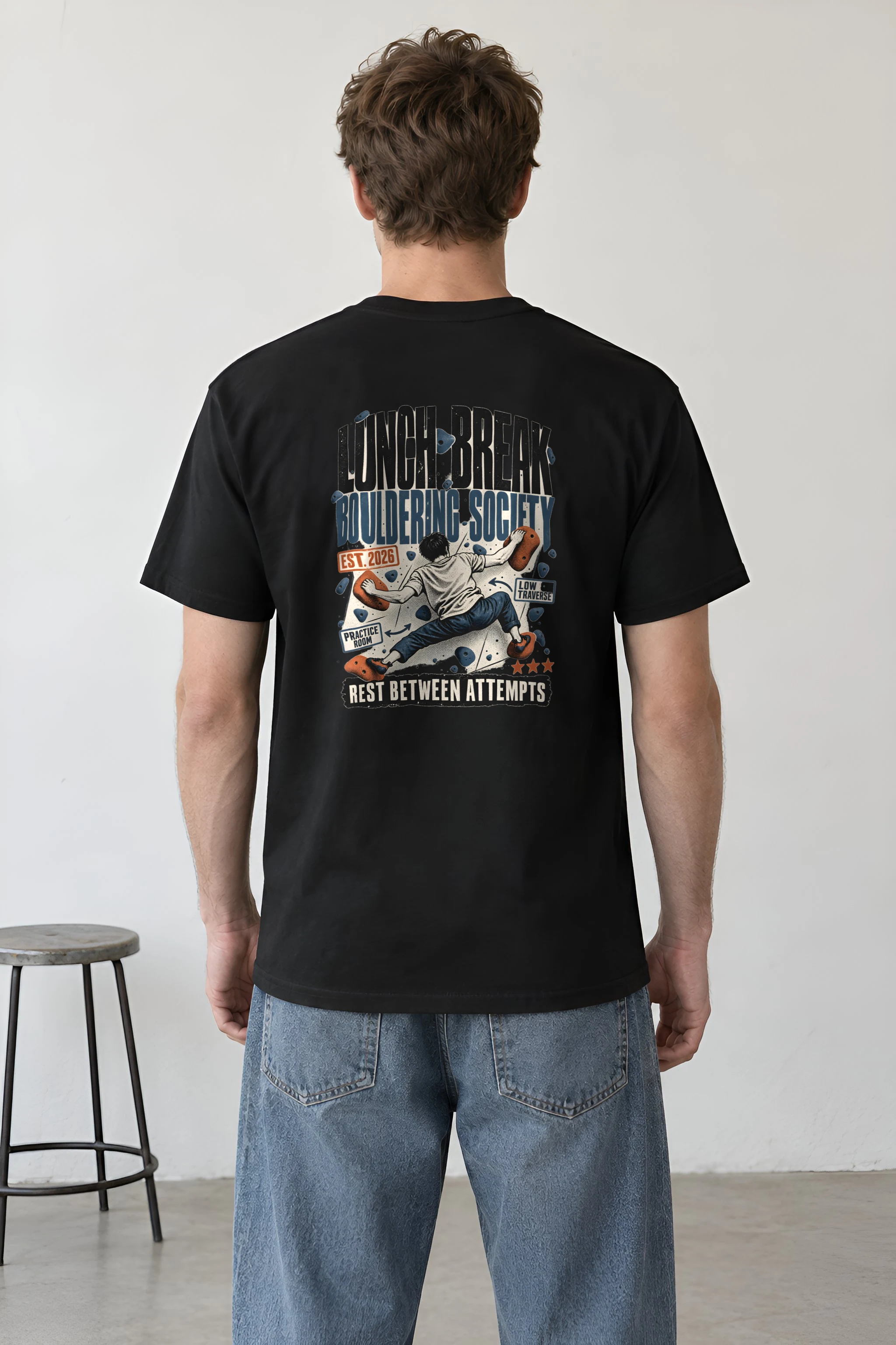 "Lunch Break Bouldering Society" Heavyweight Unisex Crewneck T-shirt