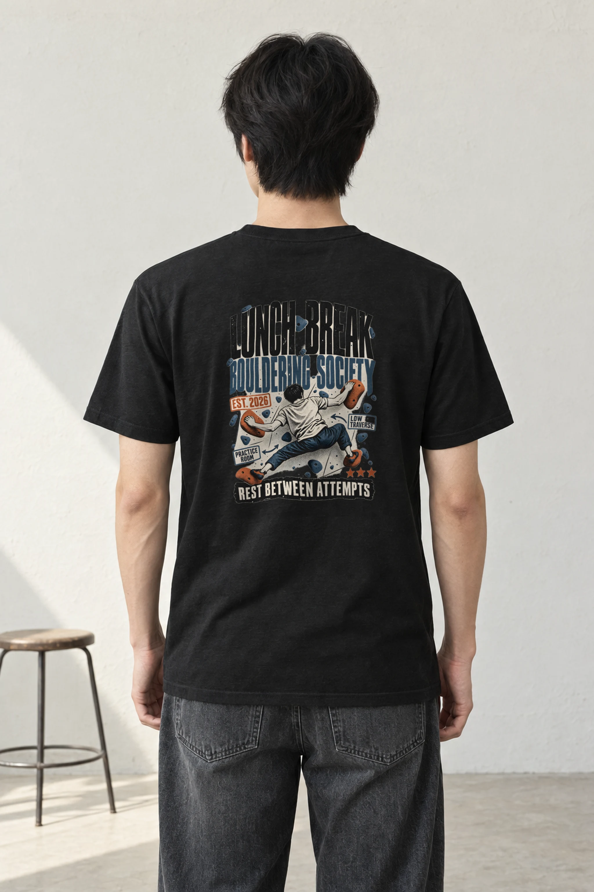 "Lunch Break Bouldering Society" Heavyweight Unisex Crewneck T-shirt