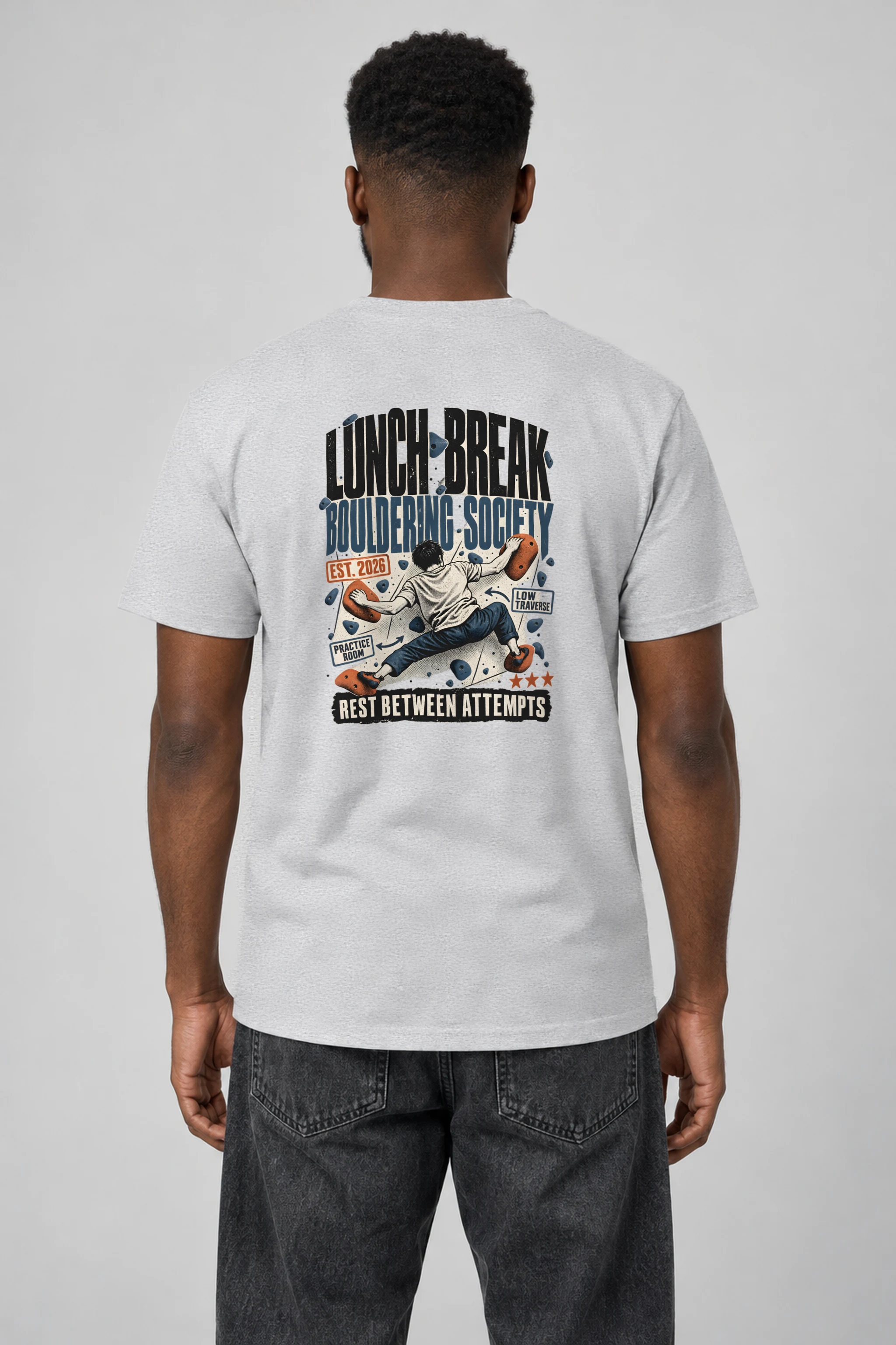 "Lunch Break Bouldering Society" Heavyweight Unisex Crewneck T-shirt