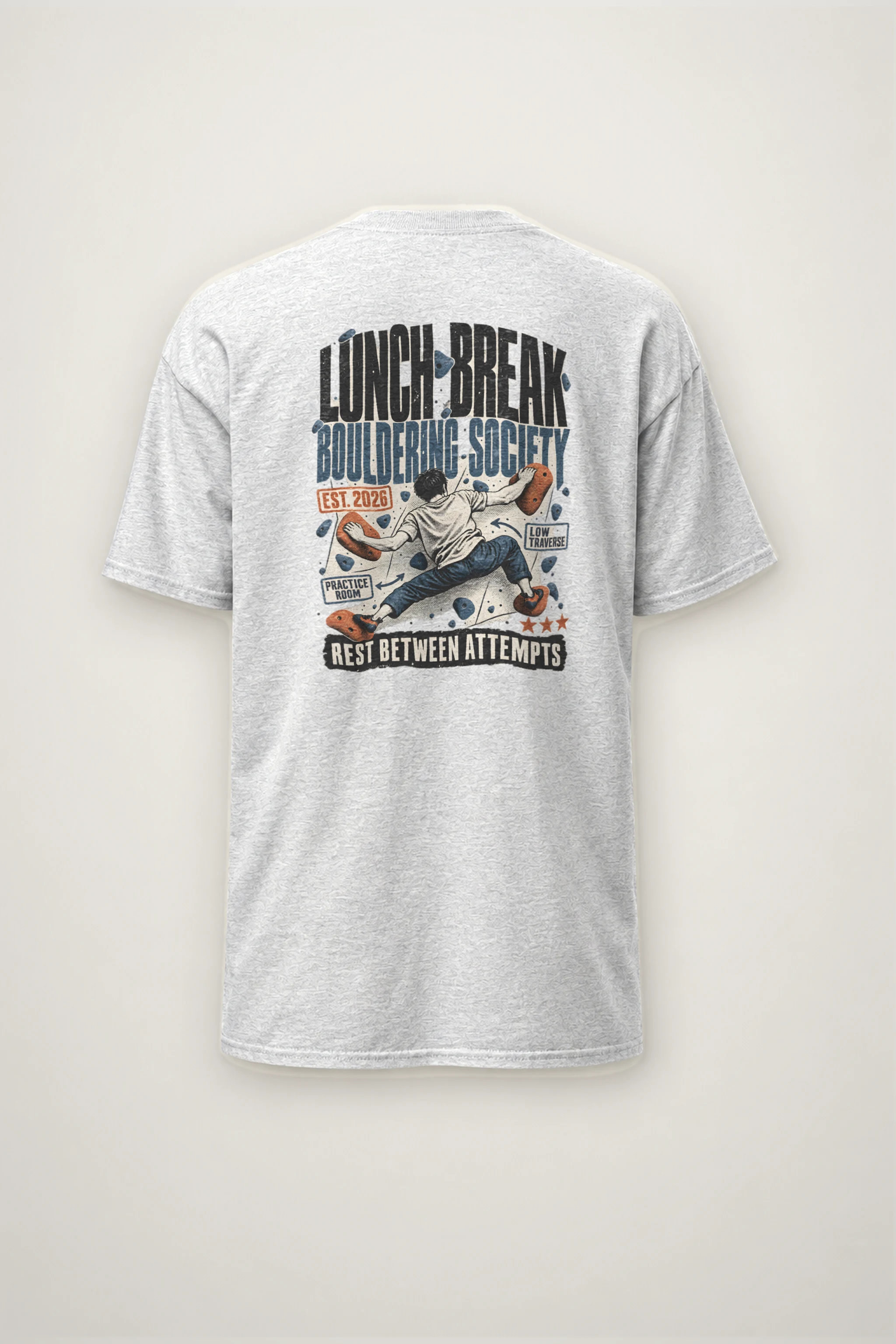 "Lunch Break Bouldering Society" Heavyweight Unisex Crewneck T-shirt