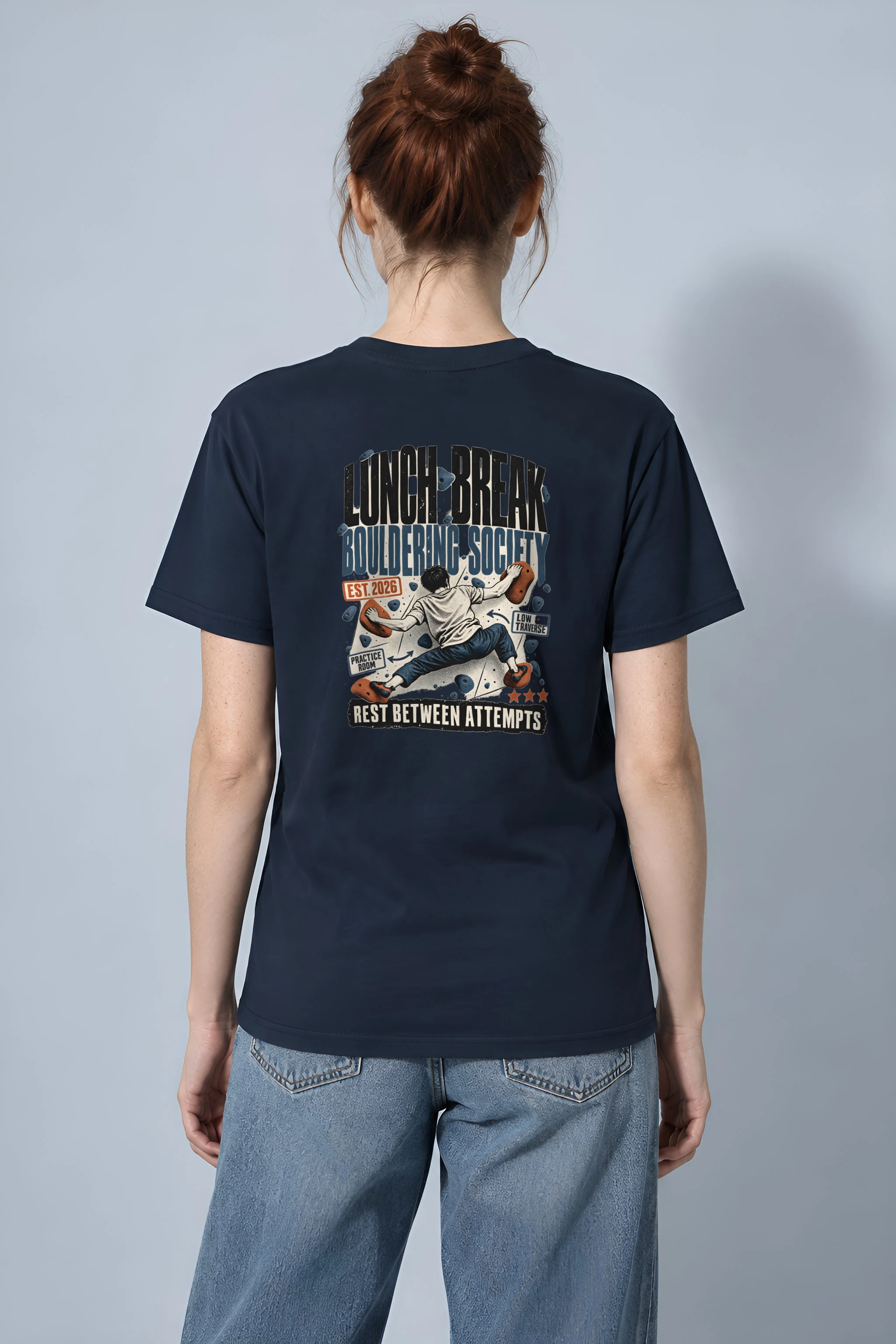 "Lunch Break Bouldering Society" Heavyweight Unisex Crewneck T-shirt