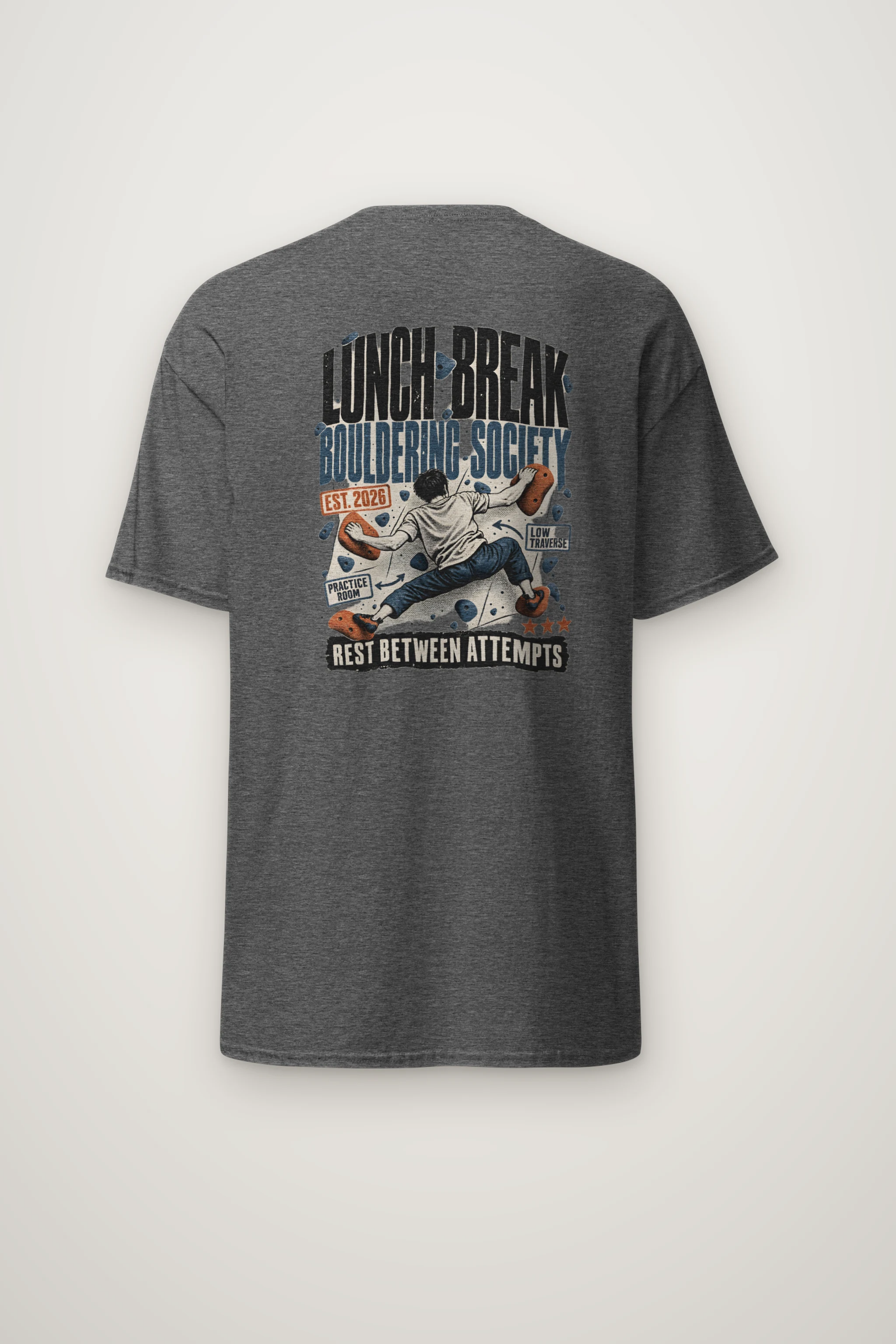 "Lunch Break Bouldering Society" Heavyweight Unisex Crewneck T-shirt