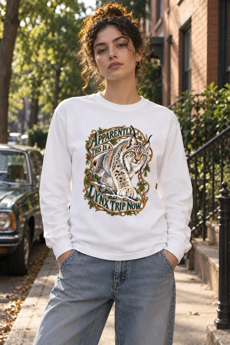 “Lynx In The Snow” Unisex Longsleeve T-shirt