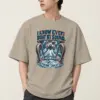"Maine Coast Wake" Men's Oversized Heavyweight Crewneck T-Shirt