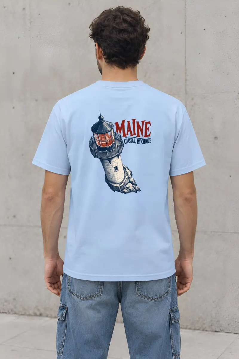 “Maine, Coastal by Choice” Heavyweight Unisex Crewneck T-shirt