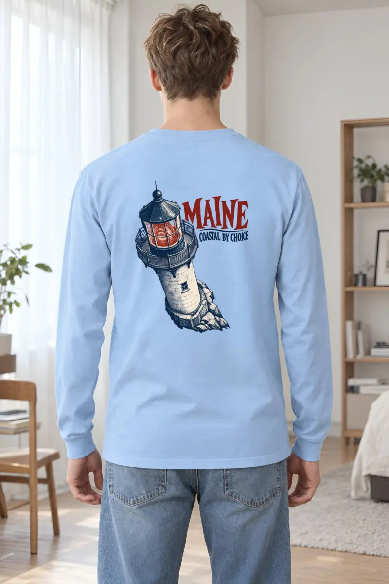 “Maine, Coastal by Choice” Unisex Longsleeve T-shirt