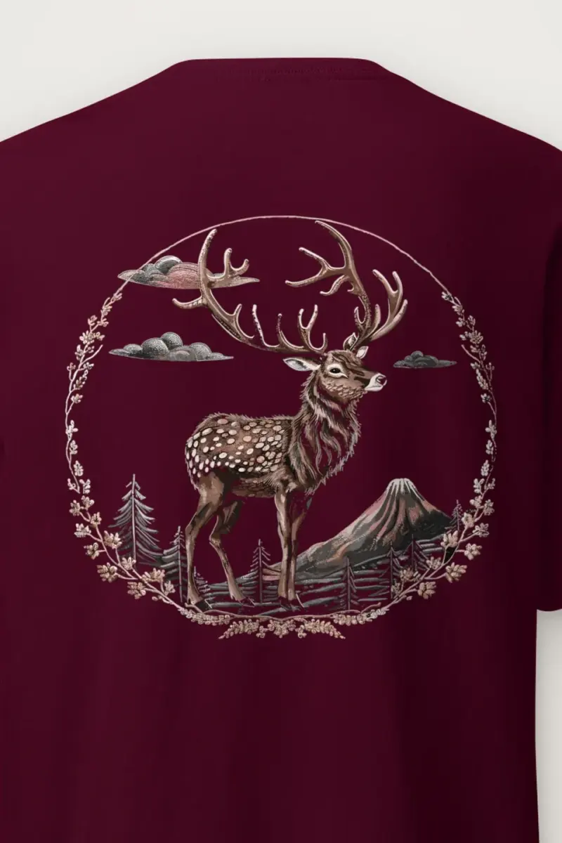 "Majestic Mountain Deer" Heavyweight Unisex Crewneck T-shirt