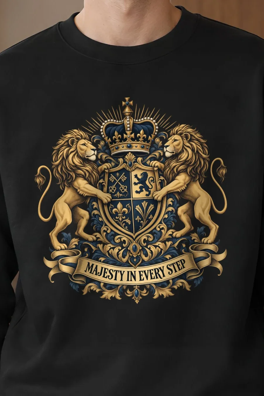 "Majesty In Every Step" 1 Crewneck Sweatshirt - the graphic up close