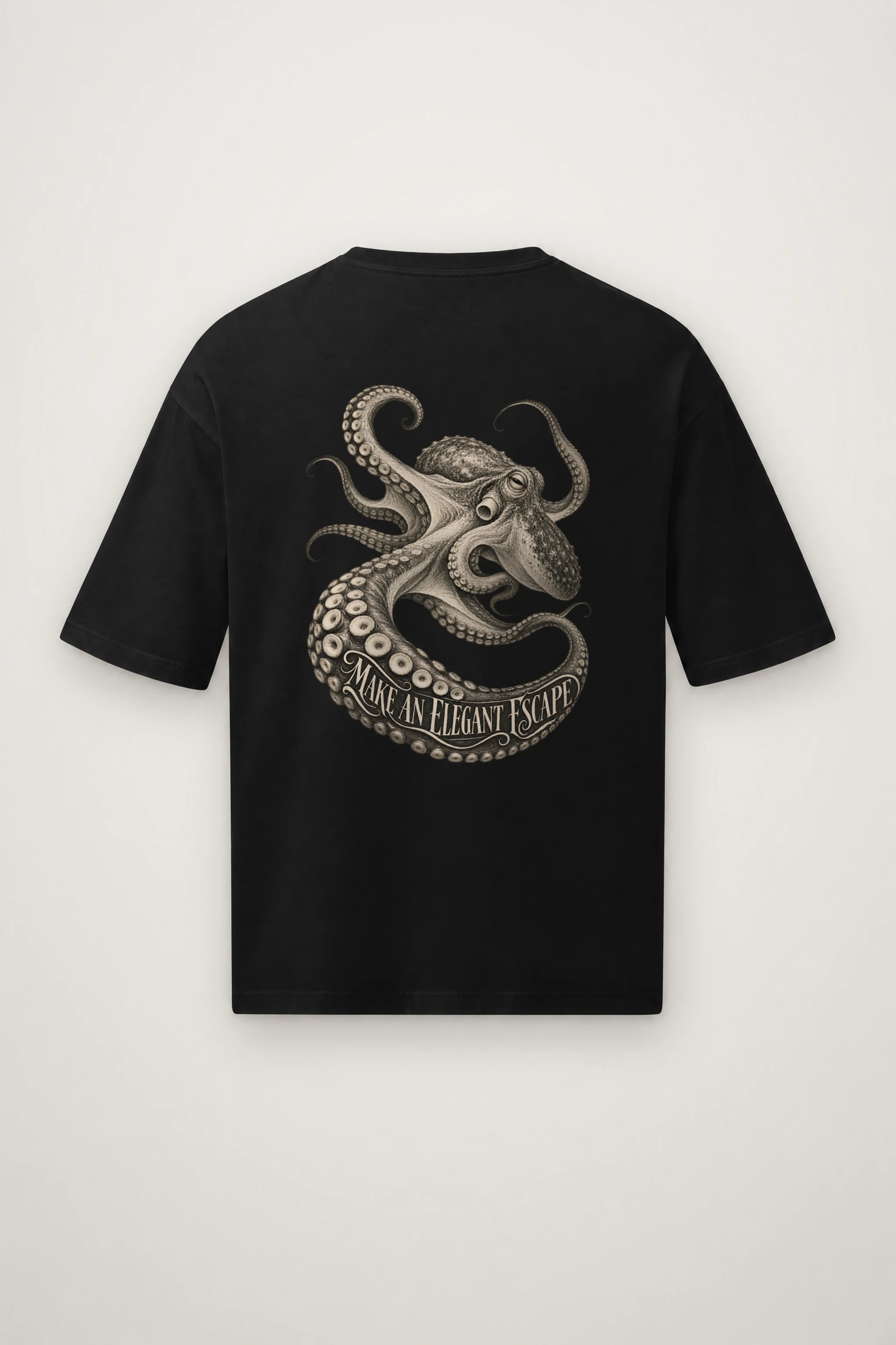 "Make an Elegant Escape" Men's Oversized Heavyweight Crewneck T-Shirt