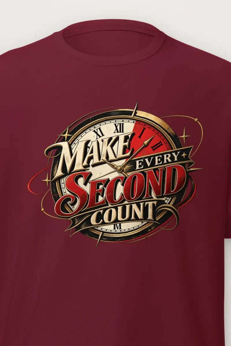 "Make Every Second Count" Heavyweight Unisex Crewneck T-shirt