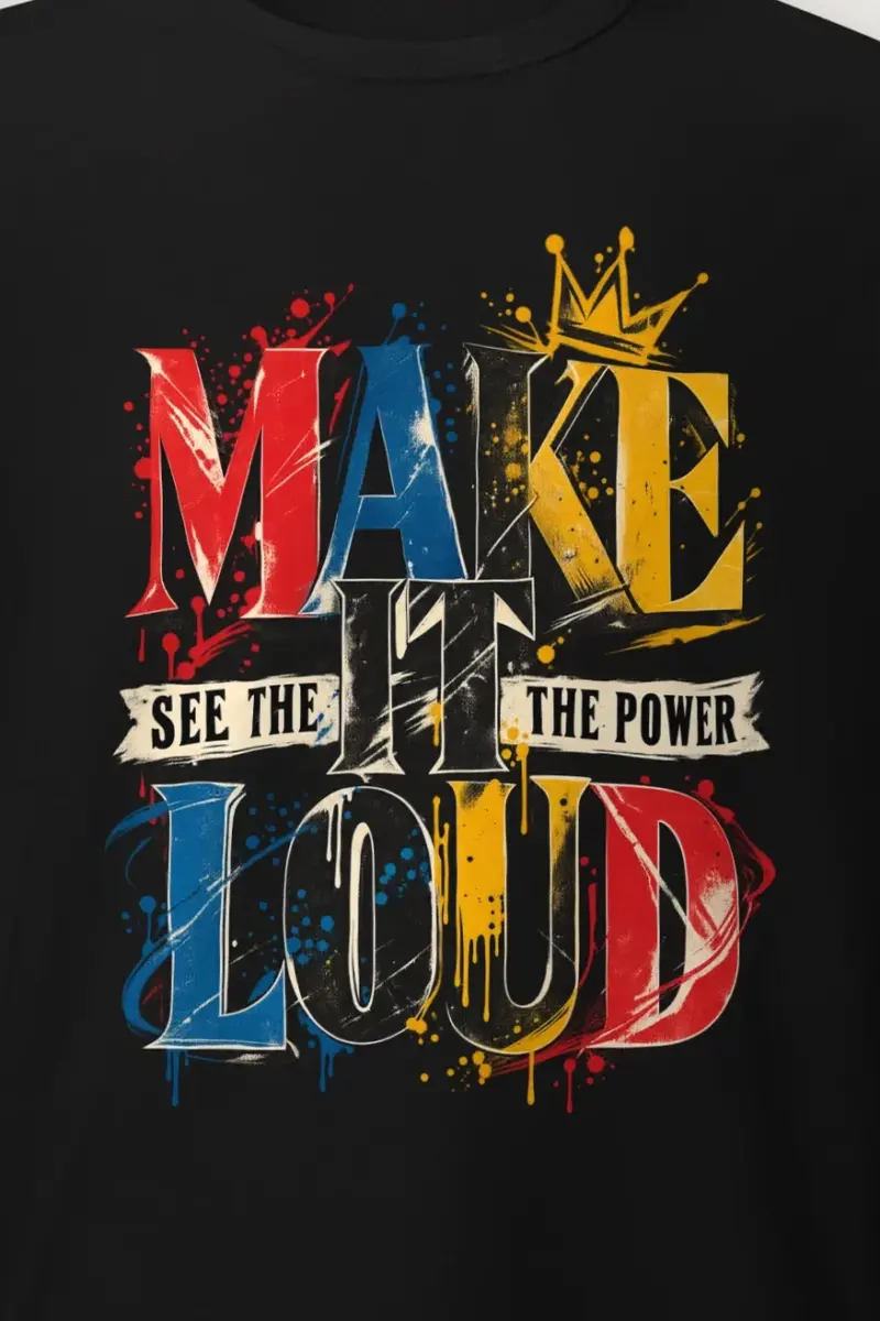 "Make It Loud" Heavyweight Unisex Crewneck T-shirt