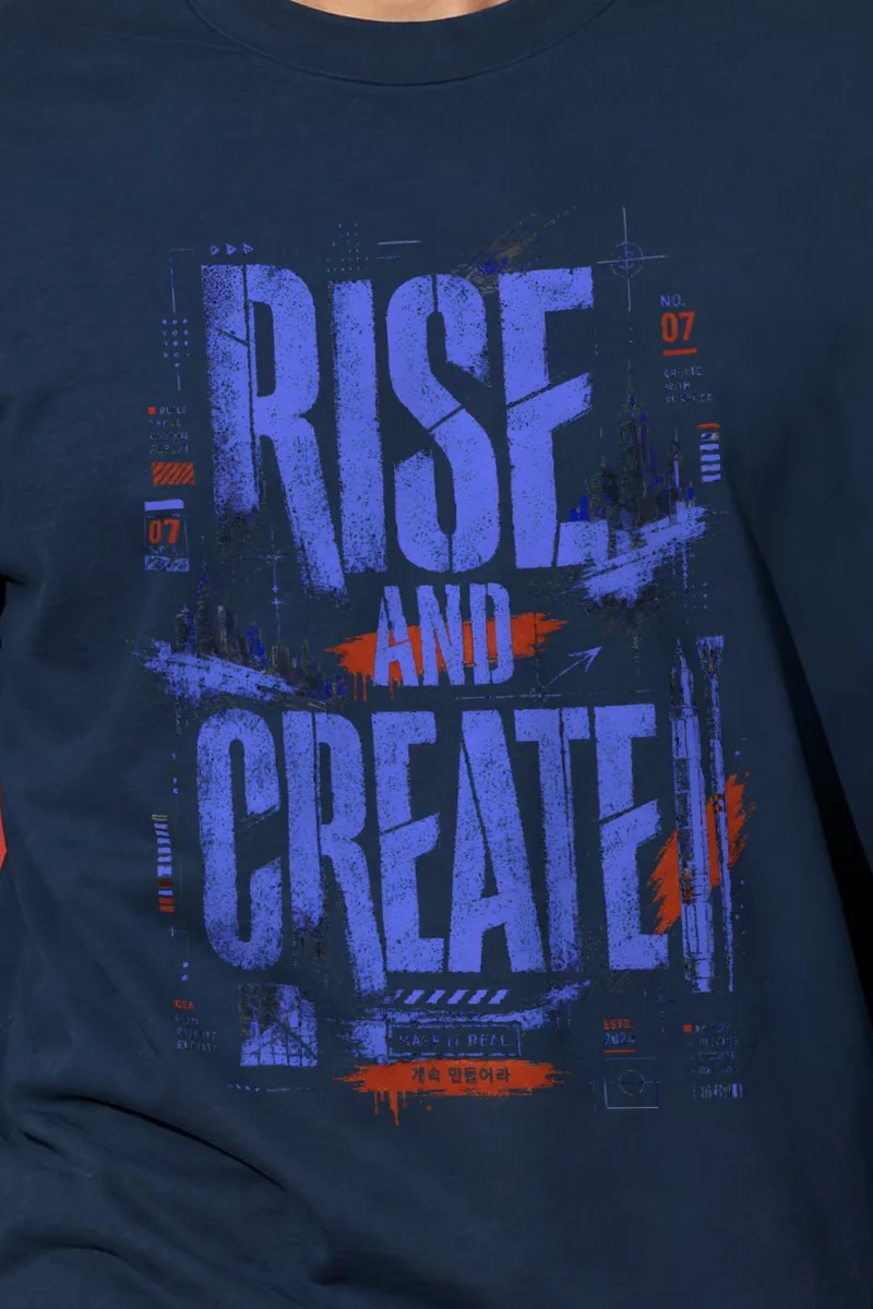 "Make It Real Skyline" Unisex Longsleeve T-shirt - the graphic up close