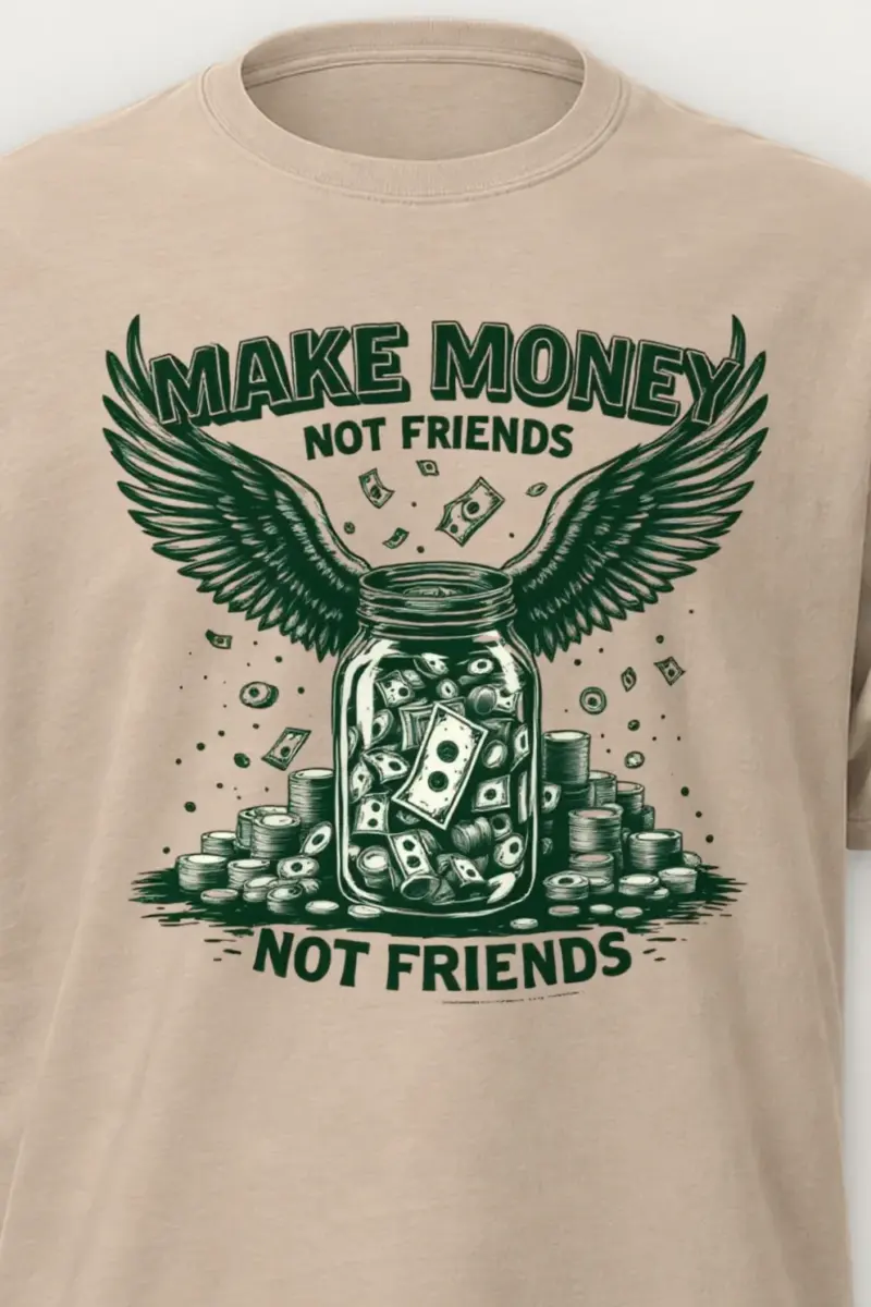 "Make Money Not Friends" Heavyweight Unisex Crewneck T-shirt