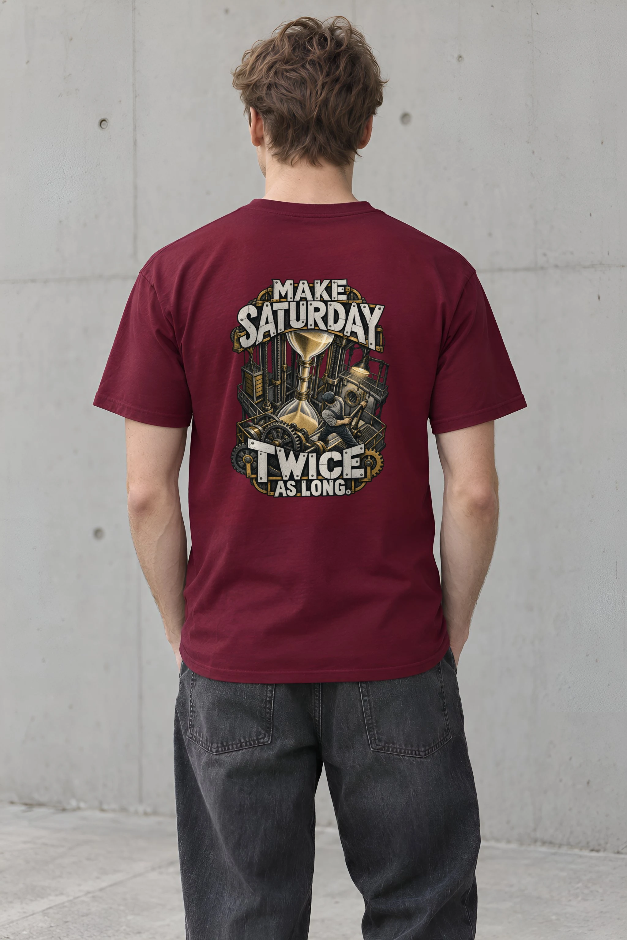 "Make Saturday Twice As Long" Heavyweight Unisex Crewneck T-shirt