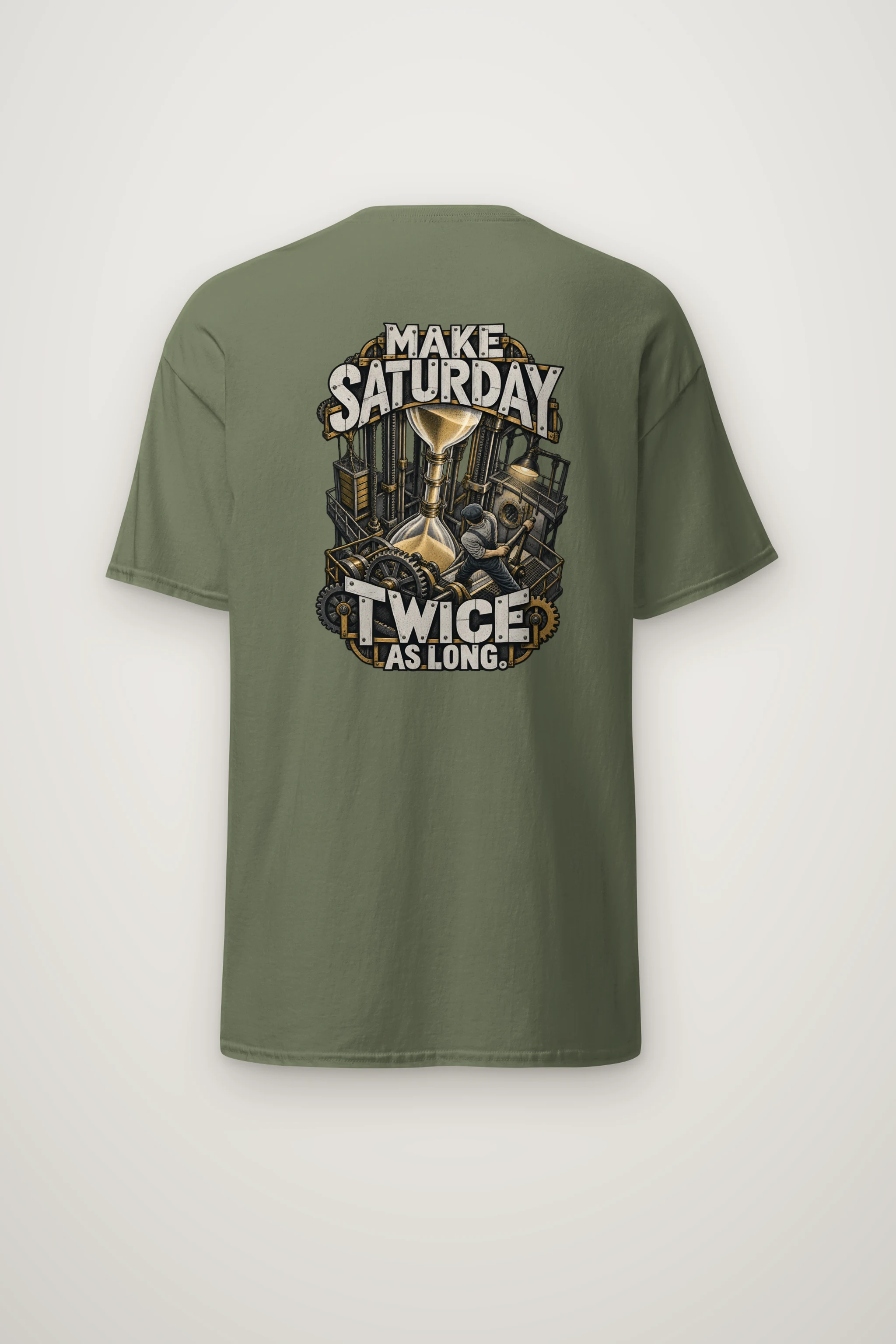 "Make Saturday Twice As Long" Heavyweight Unisex Crewneck T-shirt