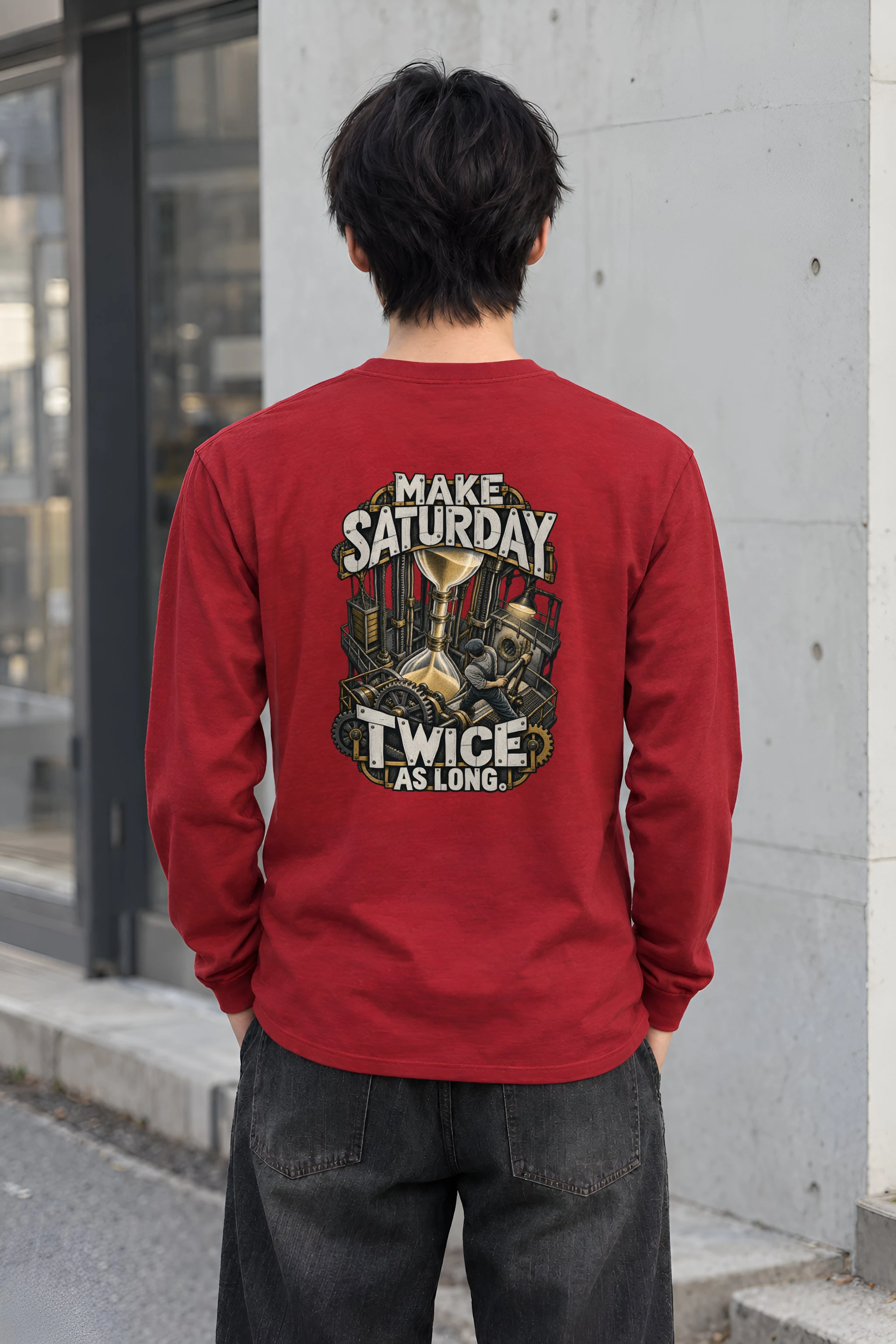 "Make Saturday Twice As Long" Unisex Longsleeve T-shirt