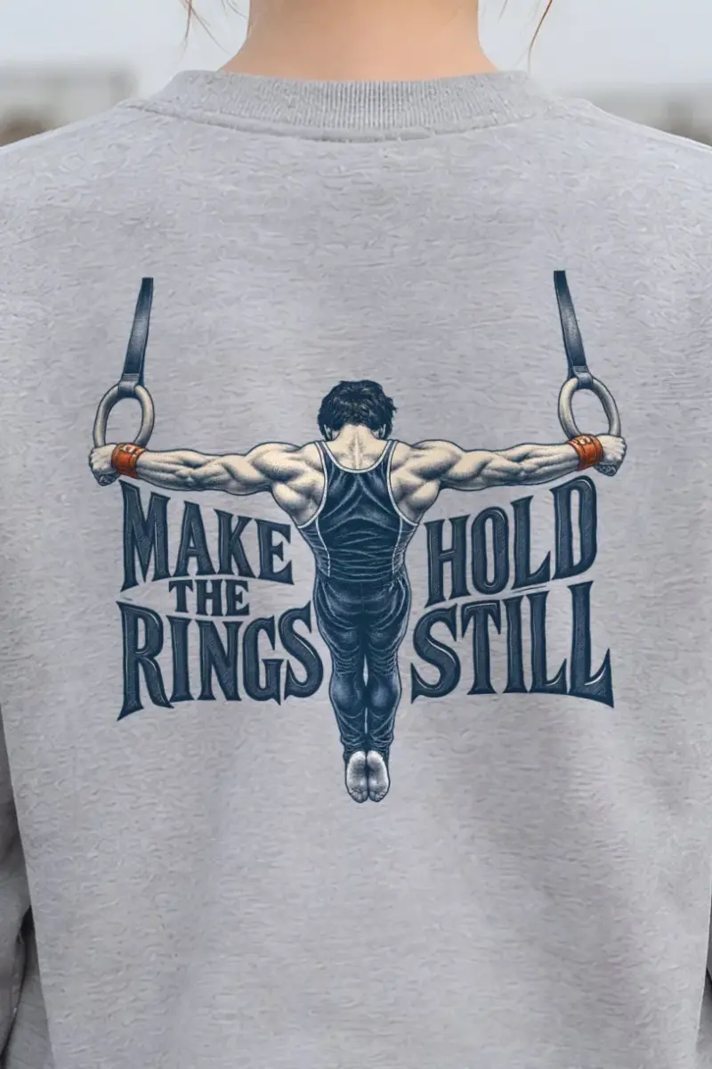 "Make the Rings Hold Still" Heavy Blend Unisex Crewneck Sweatshirt - the graphic up close