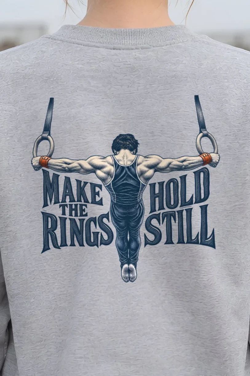 "Make the Rings Hold Still" Heavy Blend Unisex Crewneck Sweatshirt - the graphic up close