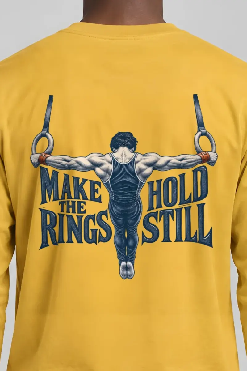 "Make the Rings Hold Still" Unisex Longsleeve T-shirt - the graphic up close