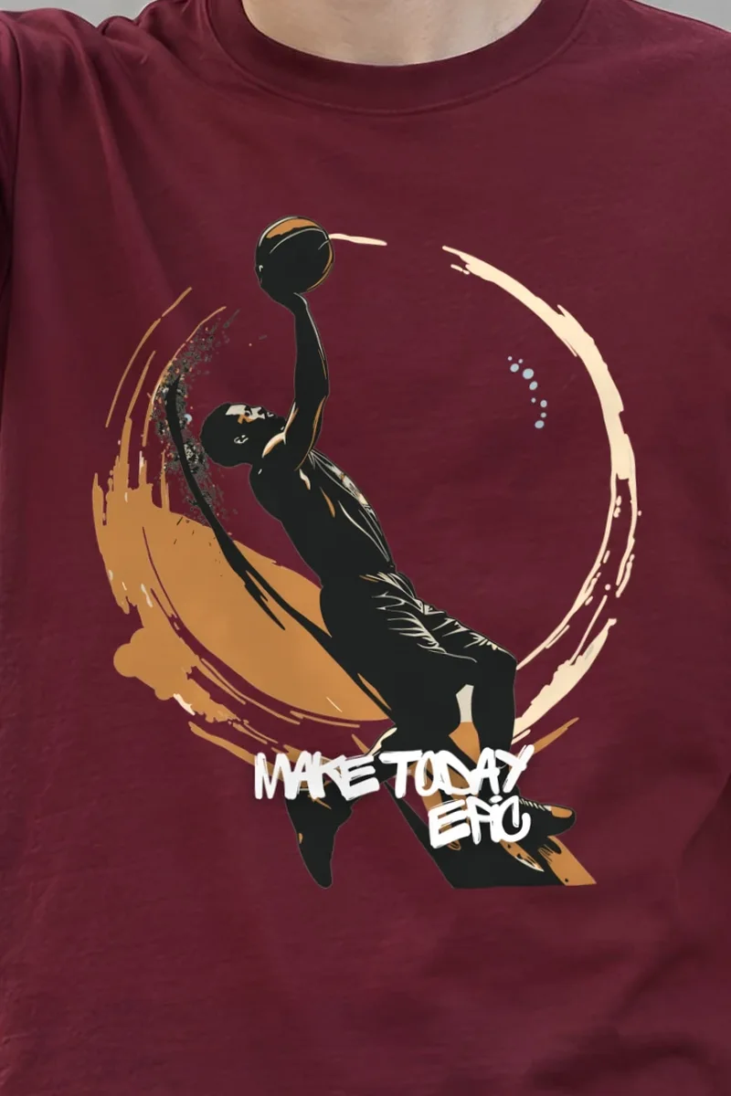 "Make Today Epic" Heavyweight Unisex Crewneck T-shirt - the graphic up close