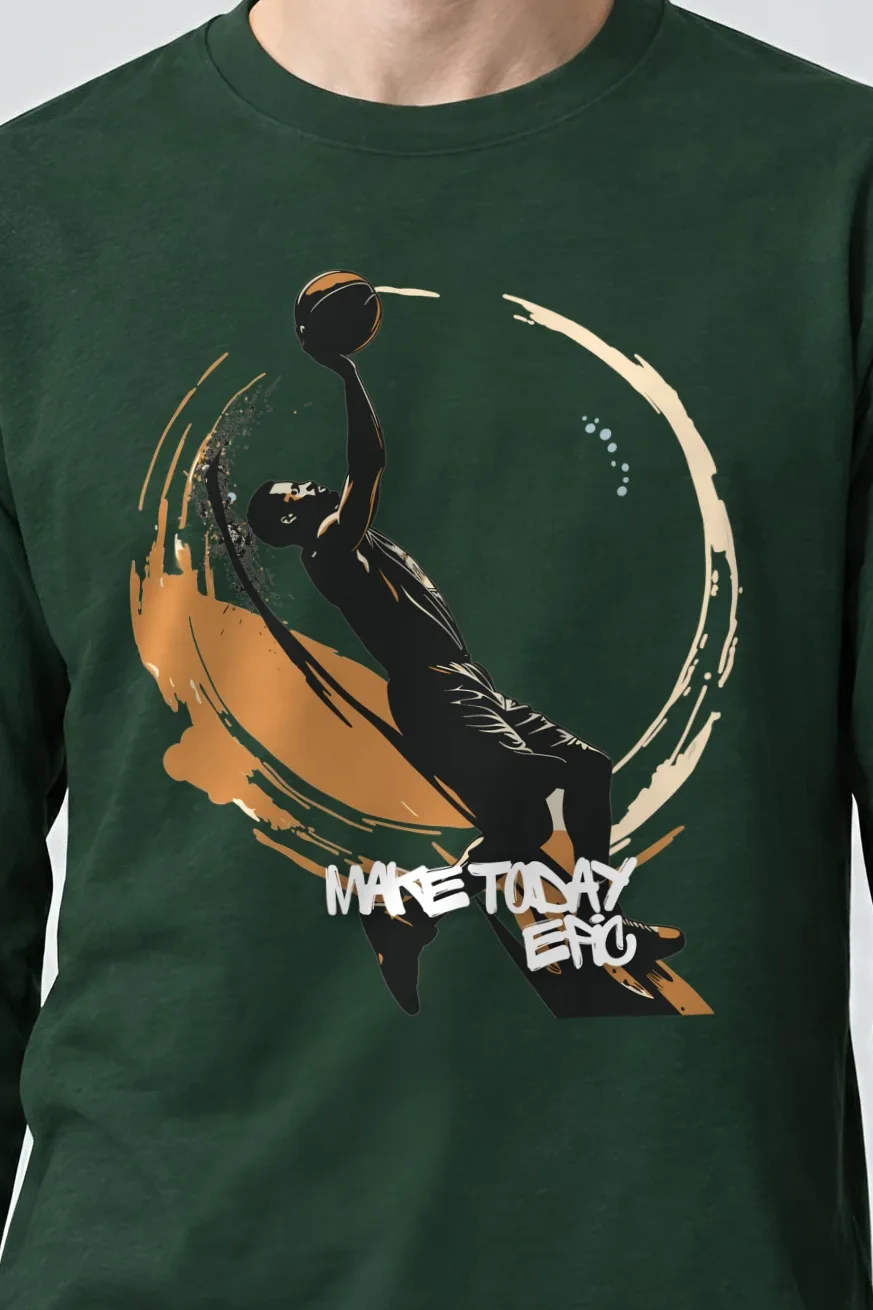 "Make Today Epic" Unisex Longsleeve T-shirt - the graphic up close