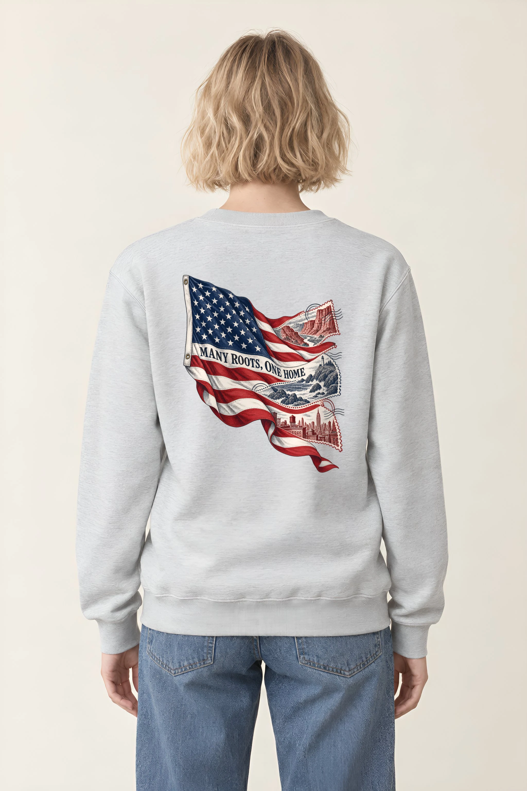 "Many Roots, One Home" Heavy Blend Unisex Crewneck Sweatshirt