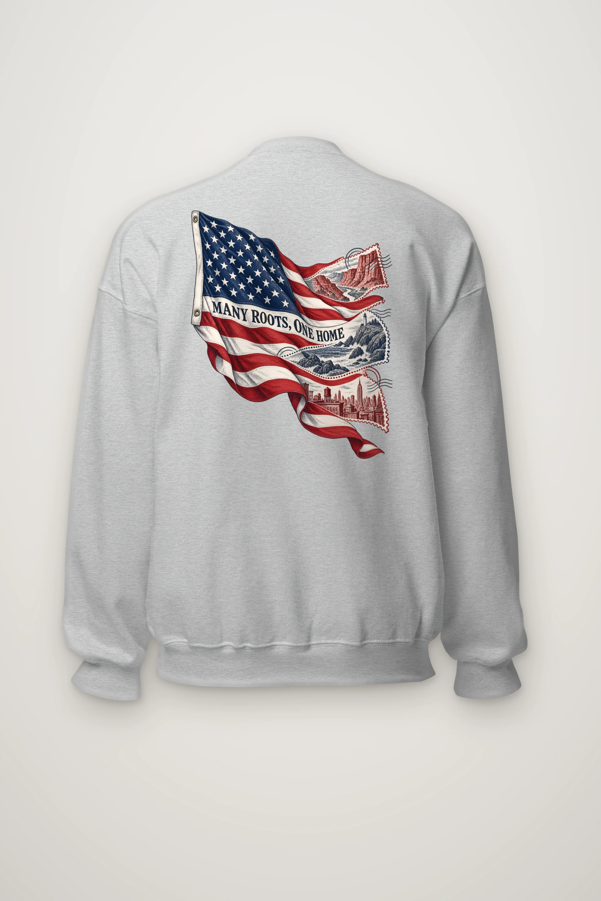 "Many Roots, One Home" Heavy Blend Unisex Crewneck Sweatshirt