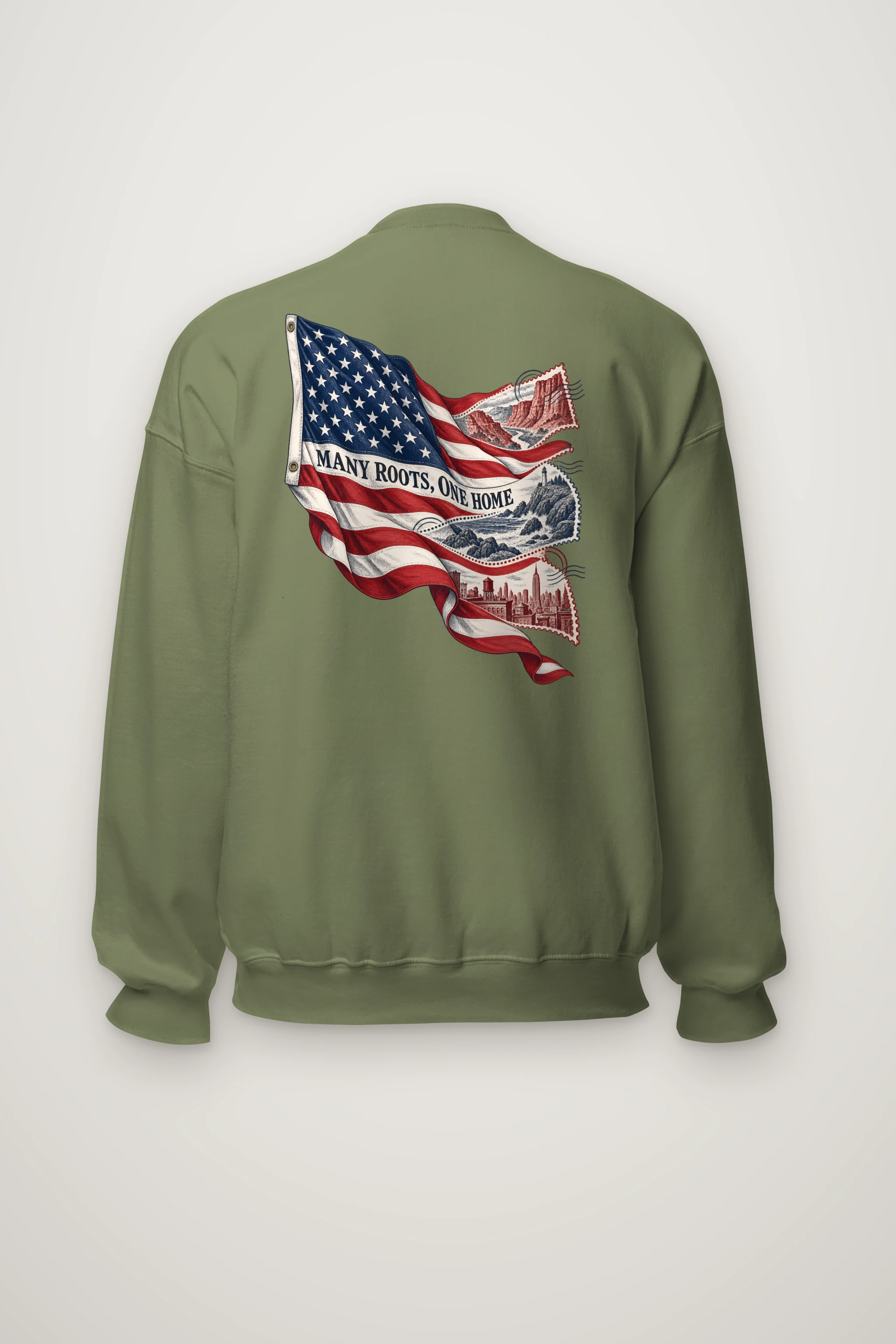 "Many Roots, One Home" Heavy Blend Unisex Crewneck Sweatshirt